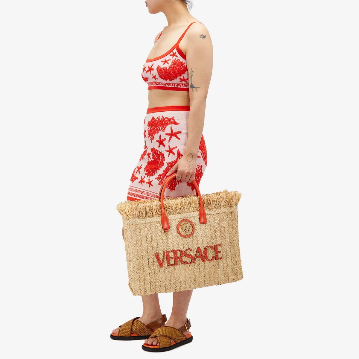 Versace o1y0226 Size : OS / Logo Tote Bag in Beige Size ONE SIZE - 5 Thumbnail