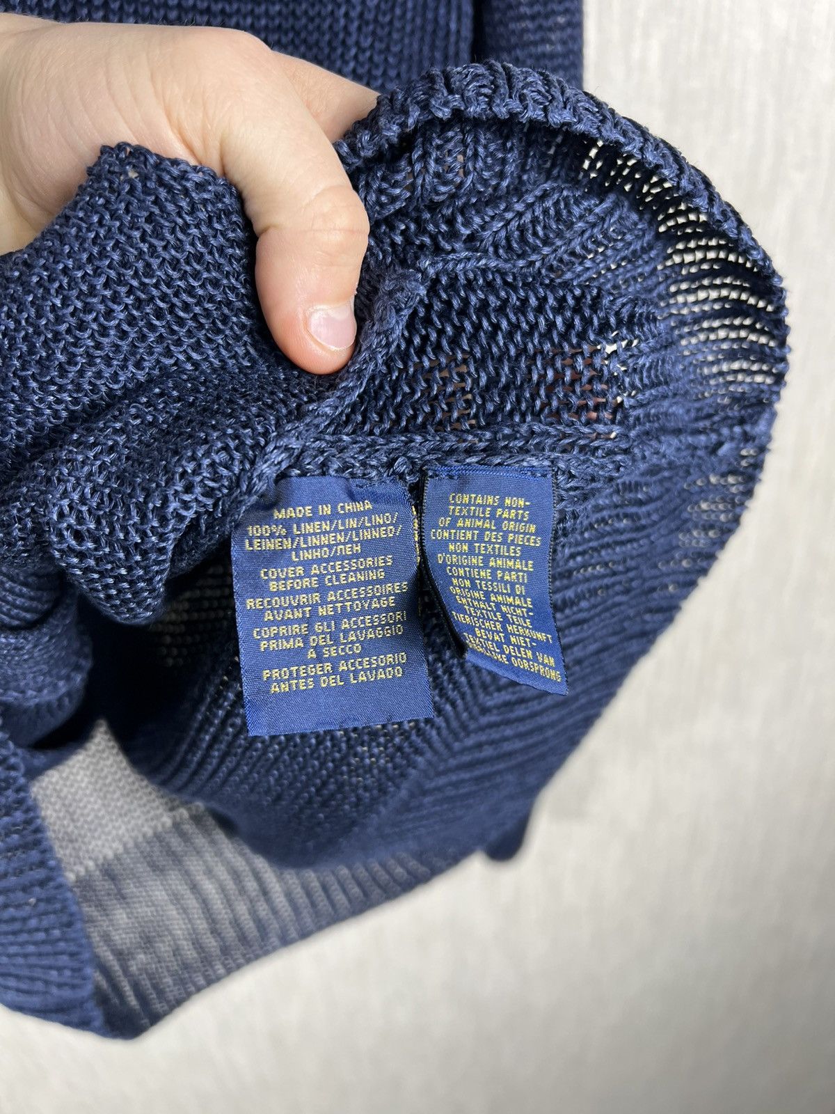 Polo Ralph Lauren Polo Ralph Lauren linen sweater cardigan knitted navy knit Size US M / EU 48-50 / 2 - 9 Thumbnail