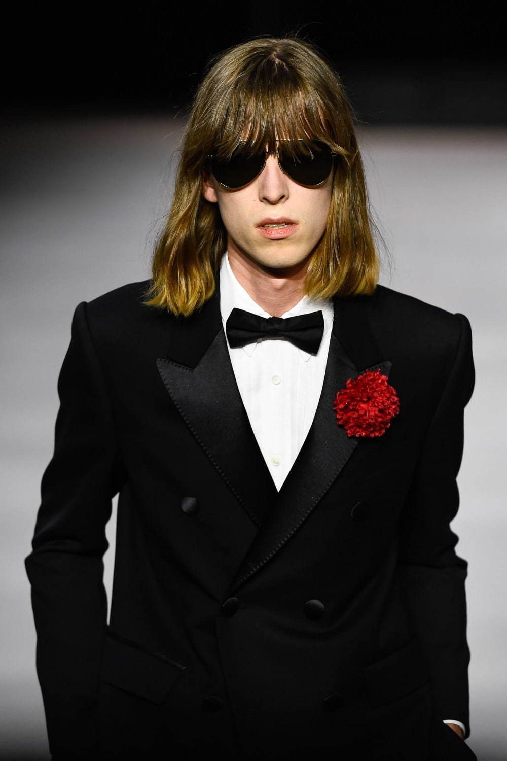 Celine × Hedi Slimane SS20 Tuxedo Jacket Double Breasted Black Wool Gabardine Size 44R - 2 Thumbnail