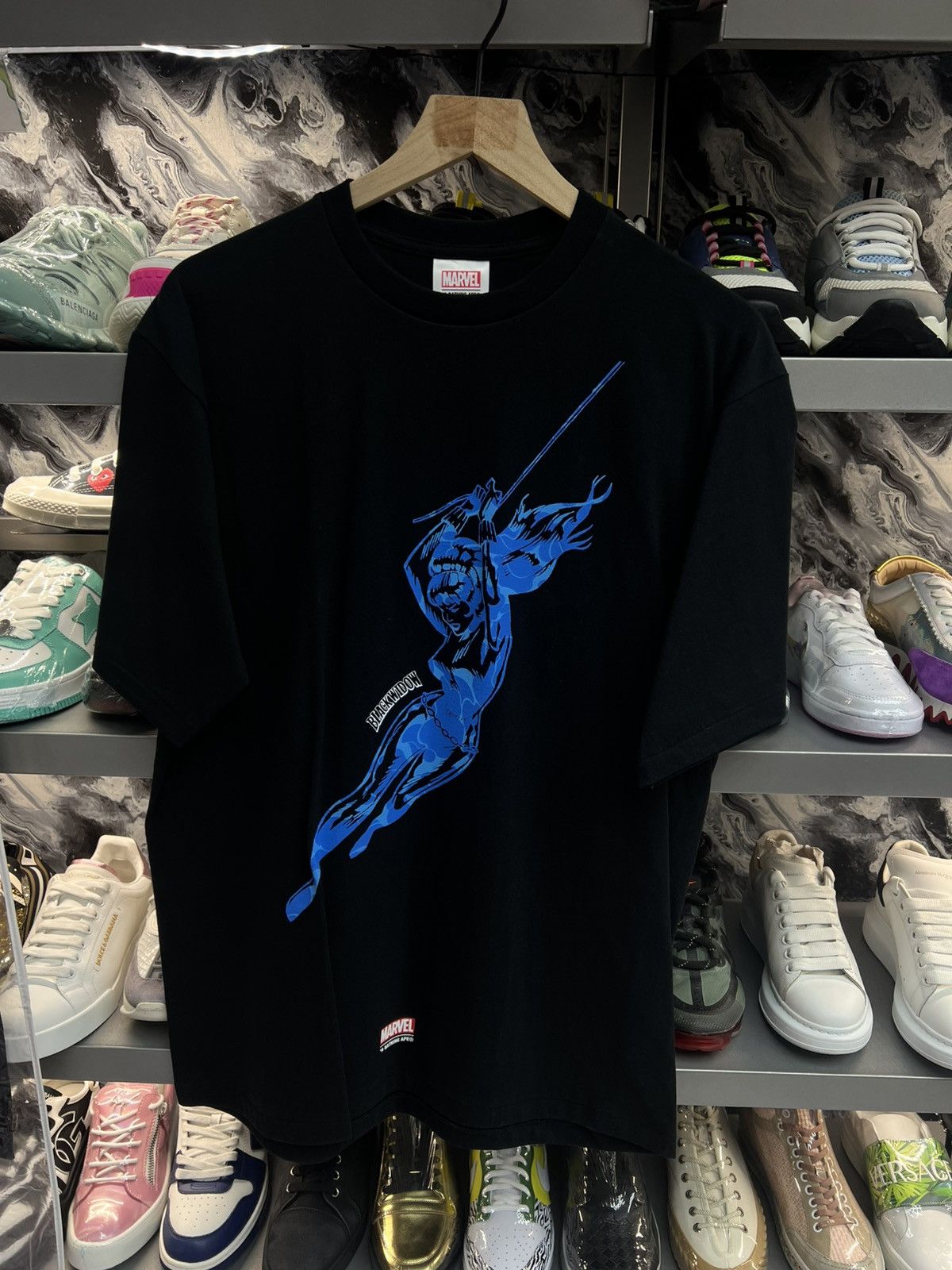 Bape Bape x Marvel Comic Black Widow Tee Size US XL / EU 56 / 4 - 1 Thumbnail