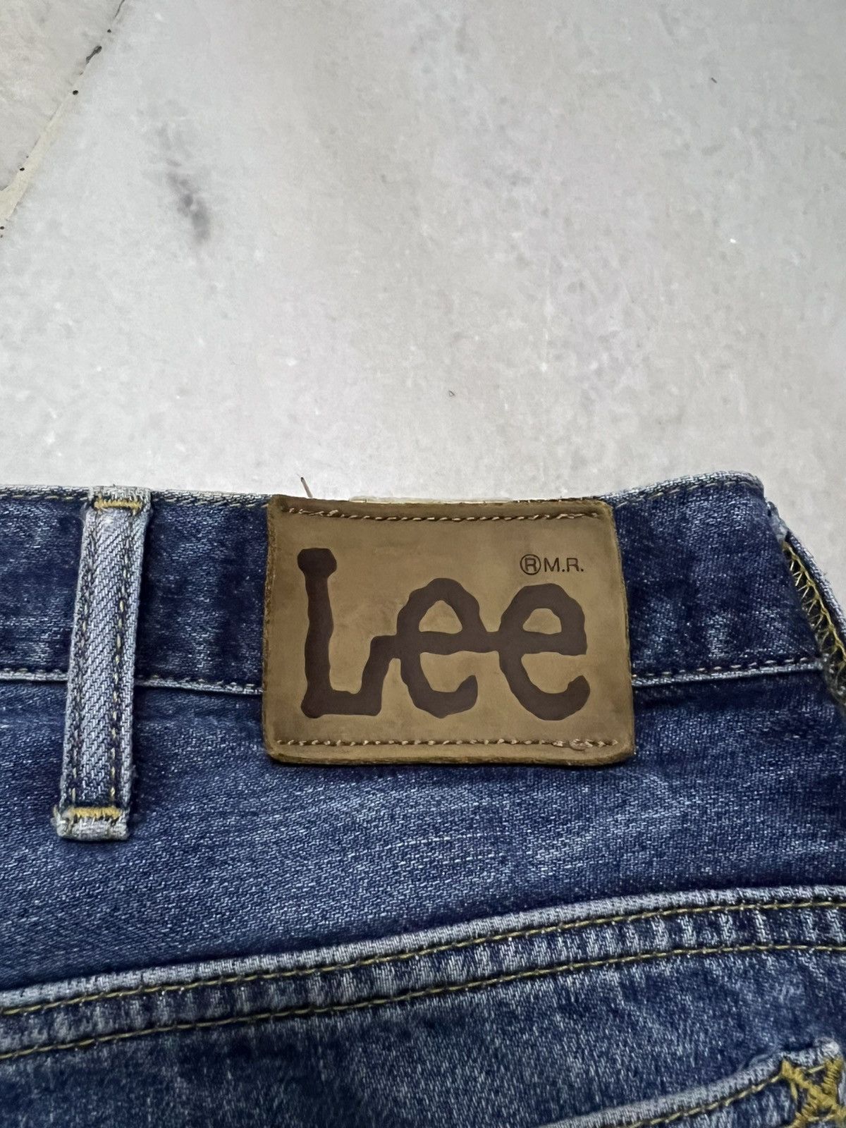 Lee 🌈80s Lee Riders Baggy Distress Zipper Jean Size US 35 - 18 Thumbnail