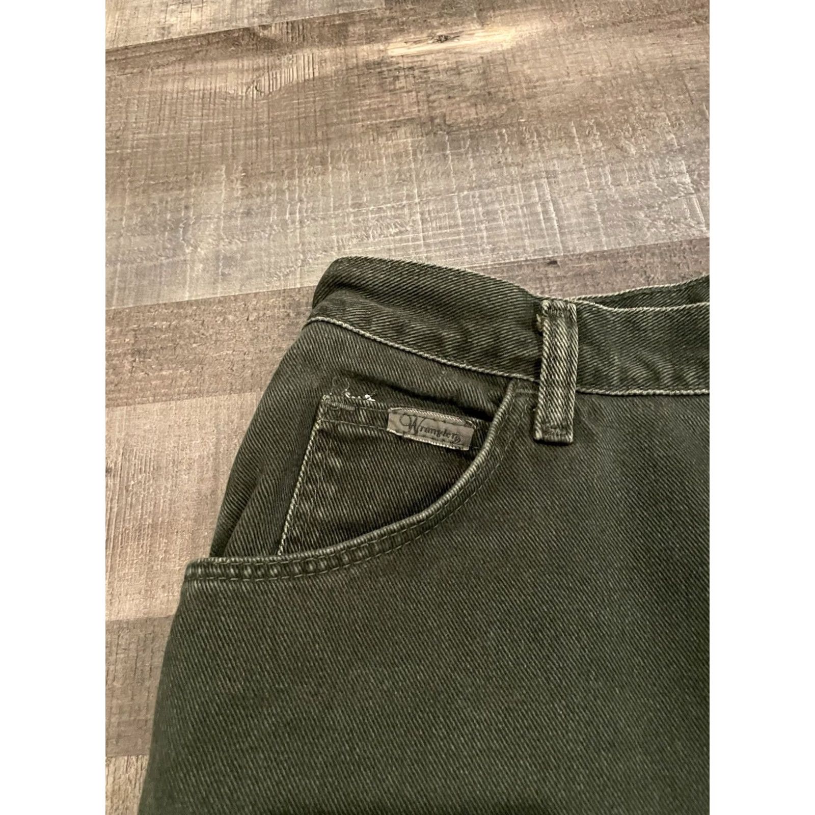 Wrangler VINTAGE Wrangler Jeans 28x30 Green High Waist Jeans Grunge Western 90s Mom Womens Jeans Size 28" / US 6 / IT 42 - 3 Thumbnail