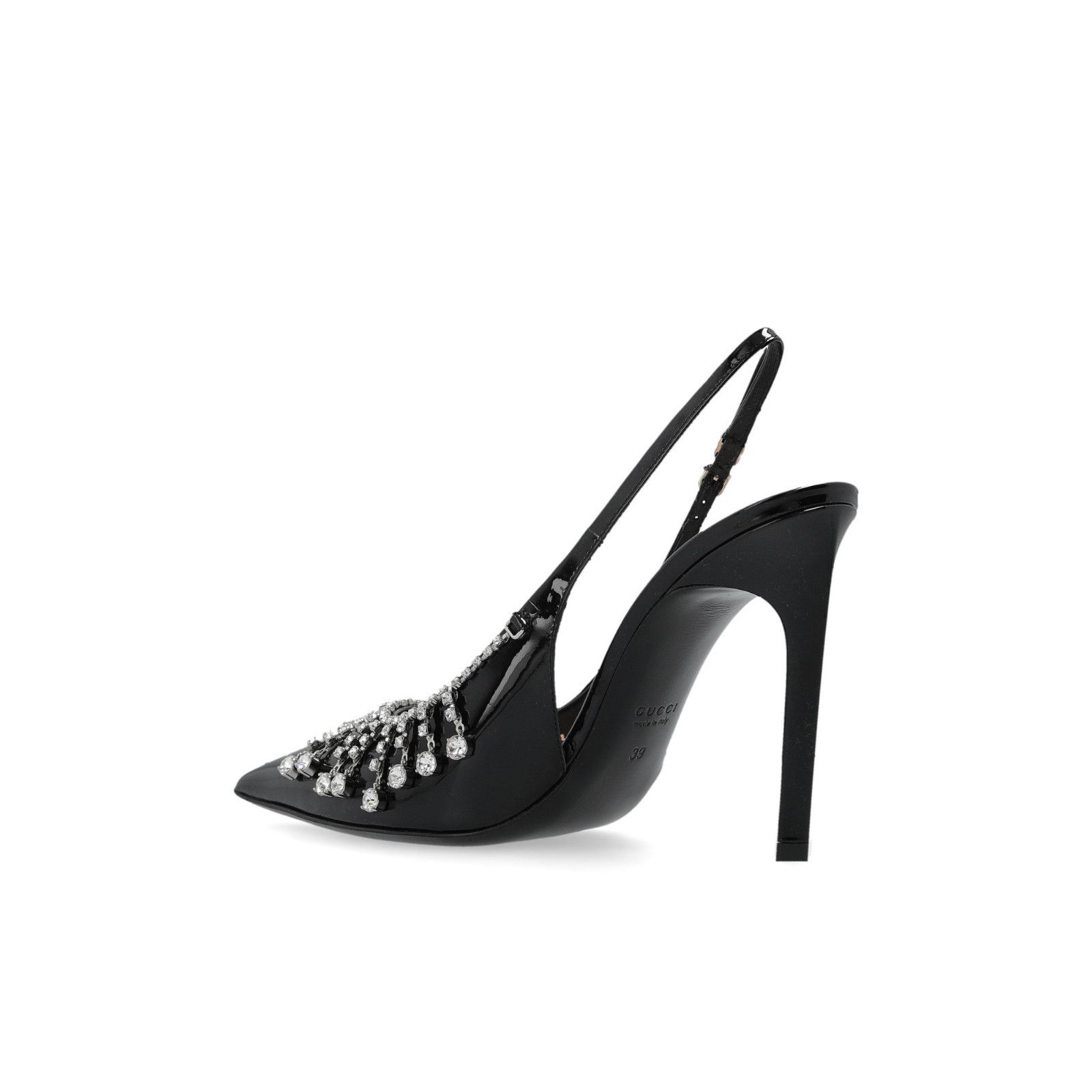 Gucci GUCCI Interlocking G With Crystals Black Patent Leather Pump Size US 7 / IT 37 - 4 Thumbnail