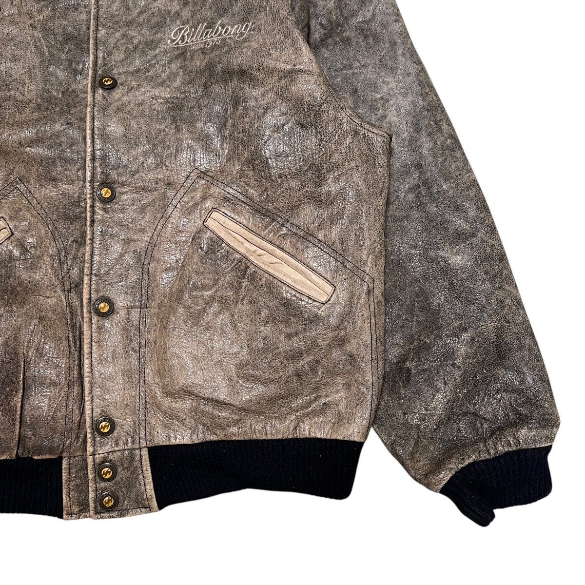 Billabong 🔥 80s 90s Vintage Billabong Leather Bomber Jacket Size US L / EU 52-54 / 3 - 7 Thumbnail