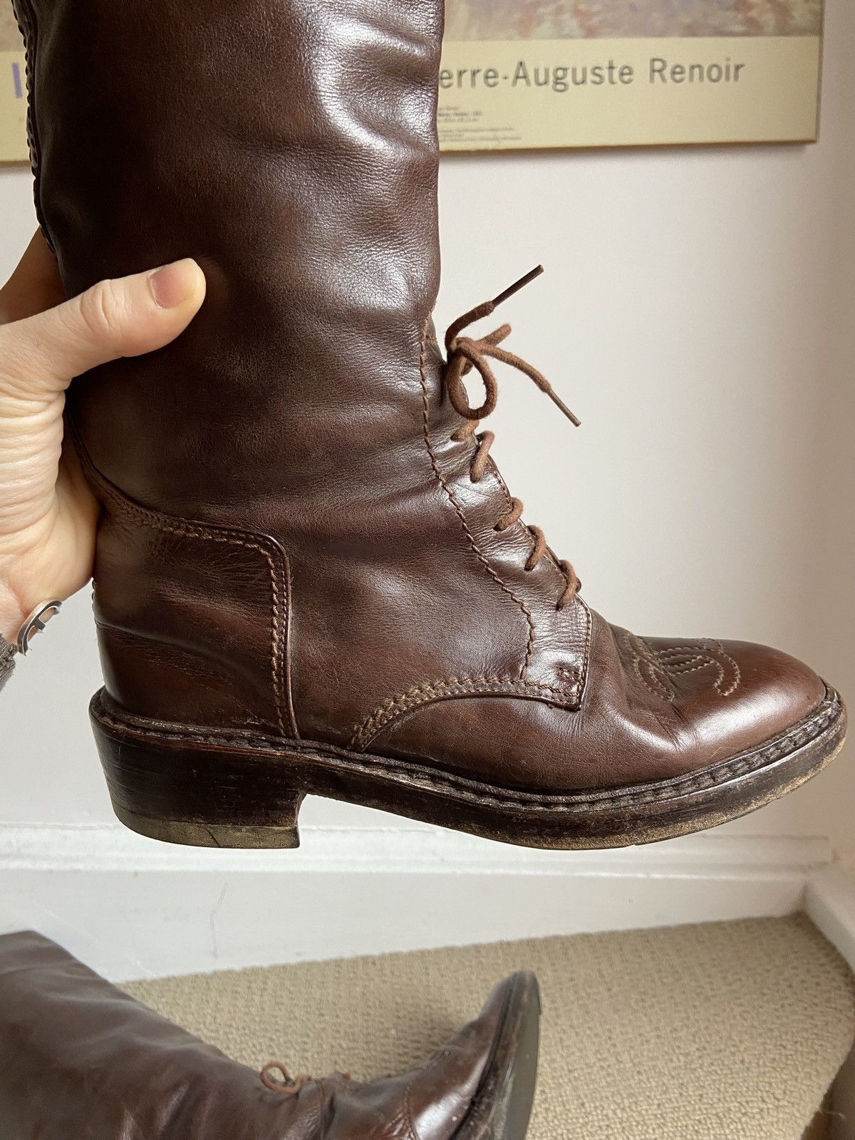 Chanel Chanel Leather Riding Boots Size US 7 / IT 37 - 15 Thumbnail