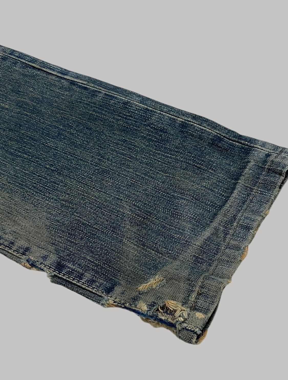 Japanese Brand × Wrangler Wrangler Denim Mud Washed Whisker Distressed Loose Fit Size US 30 / EU 46 - 8 Thumbnail