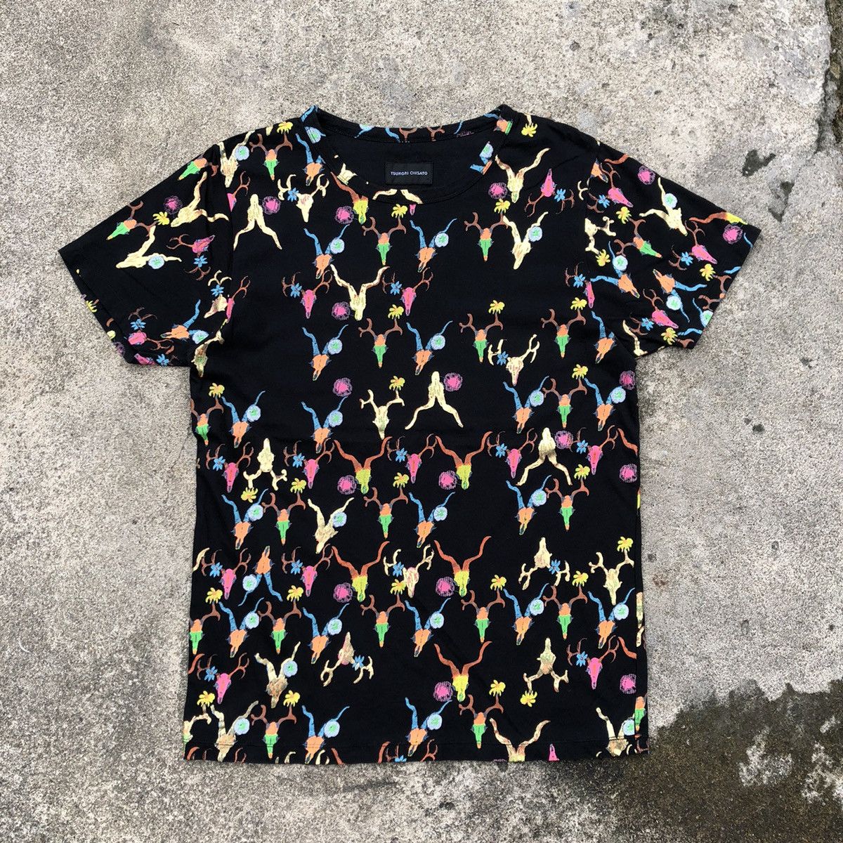 ?Rare???Tsumori Chisato Nice Graphic Over Print Tee Short 