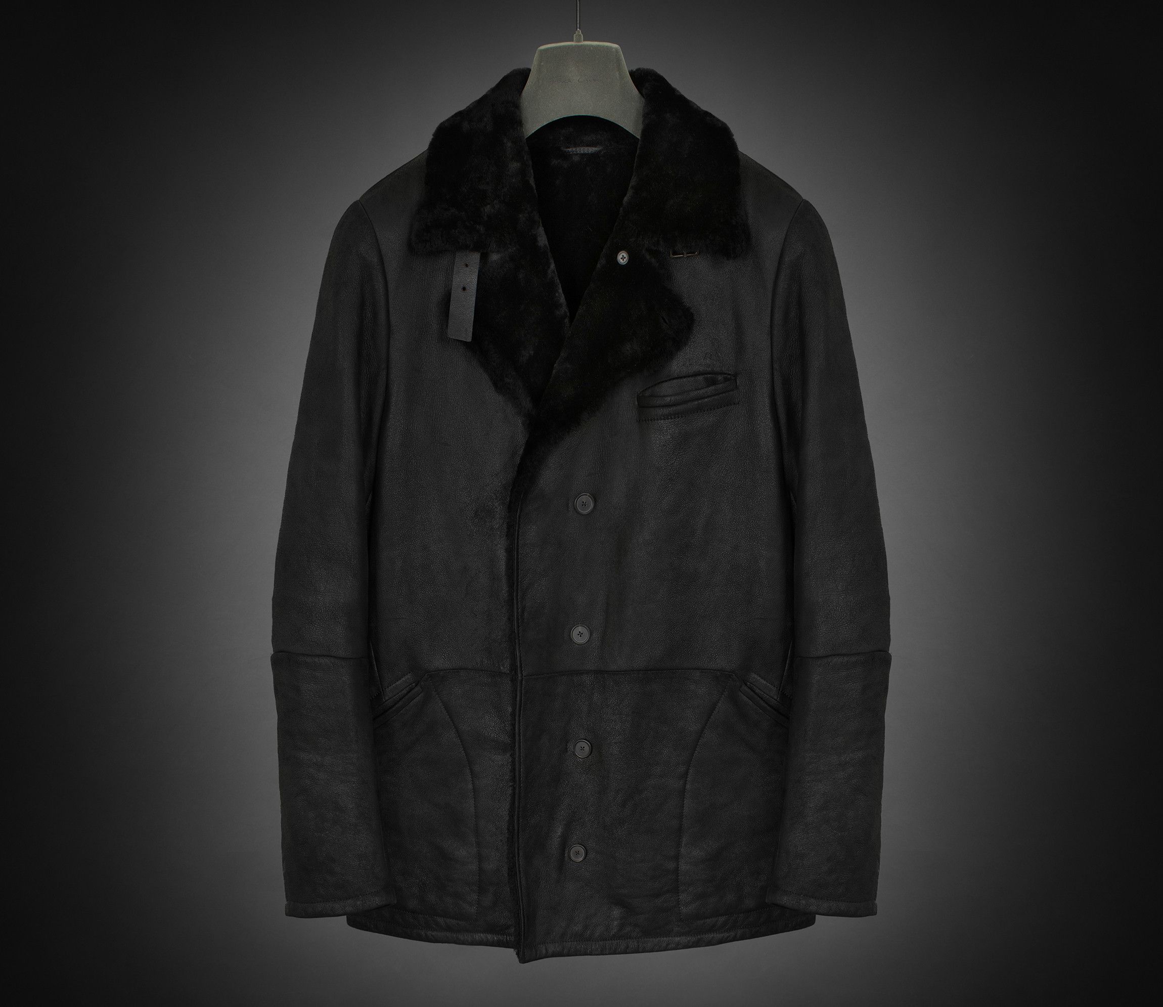 image of Jil Sander x Raf Simons Full Shearling Jacket By Raf Simons, Retail ~ $6000 in Black (Size Large)
