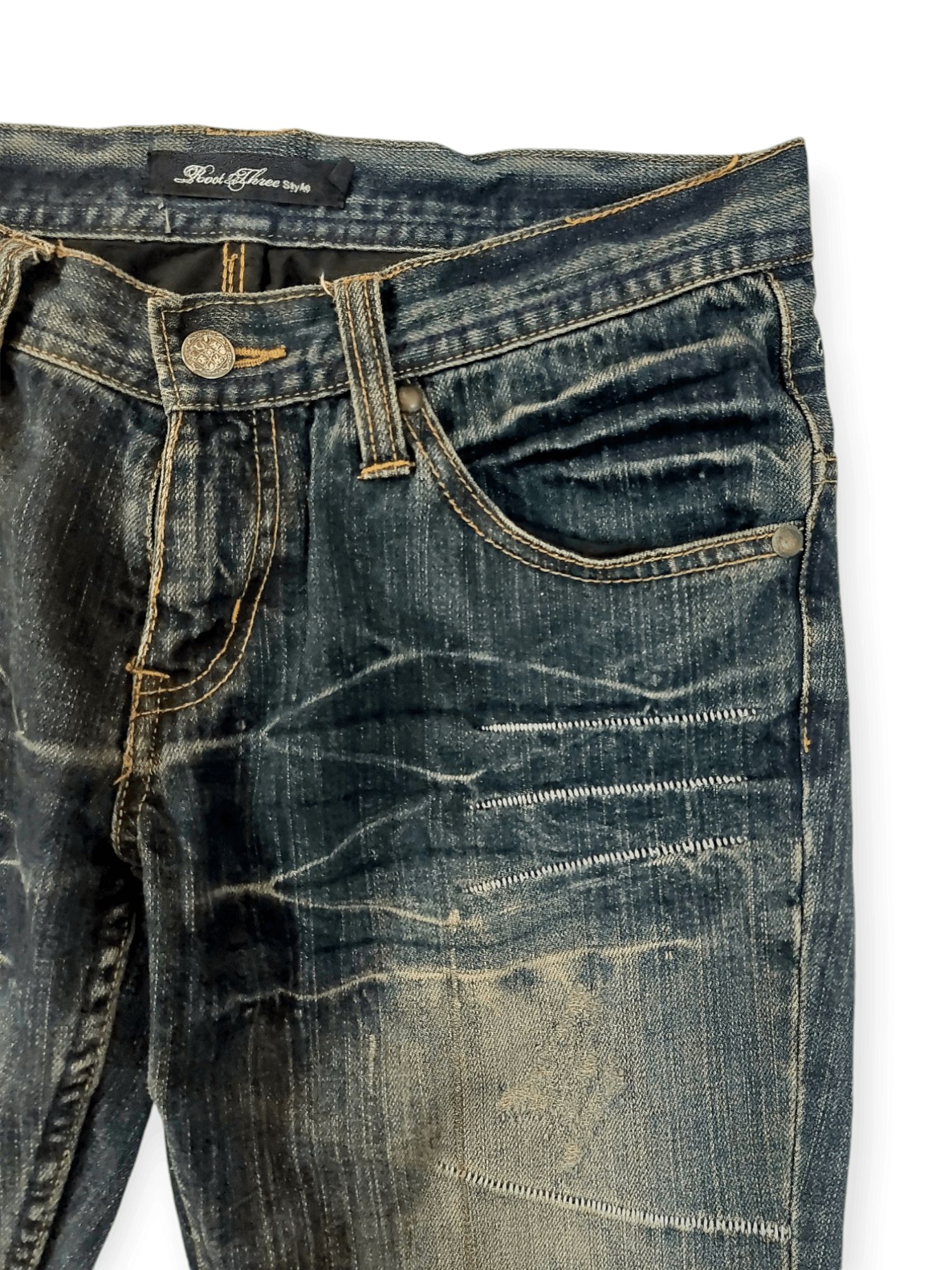 Designer 🔥 Flare Punk Root Three Style Denim Size US 30 / EU 46 - 5 Thumbnail