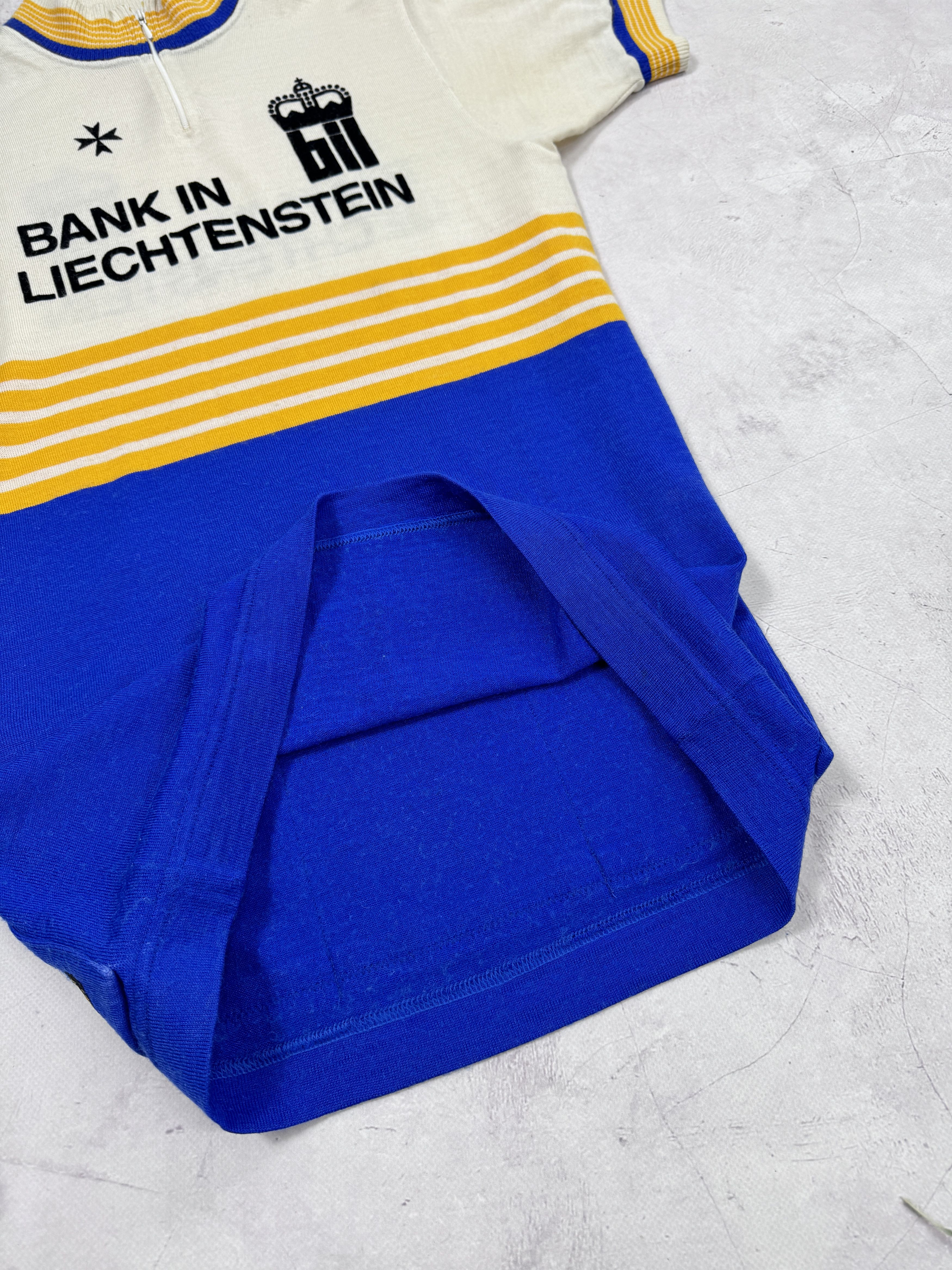Vintage 70s Bank in Liechtenstein Cycling Jersey by Befa Sport Size US M / EU 48-50 / 2 - 10 Thumbnail