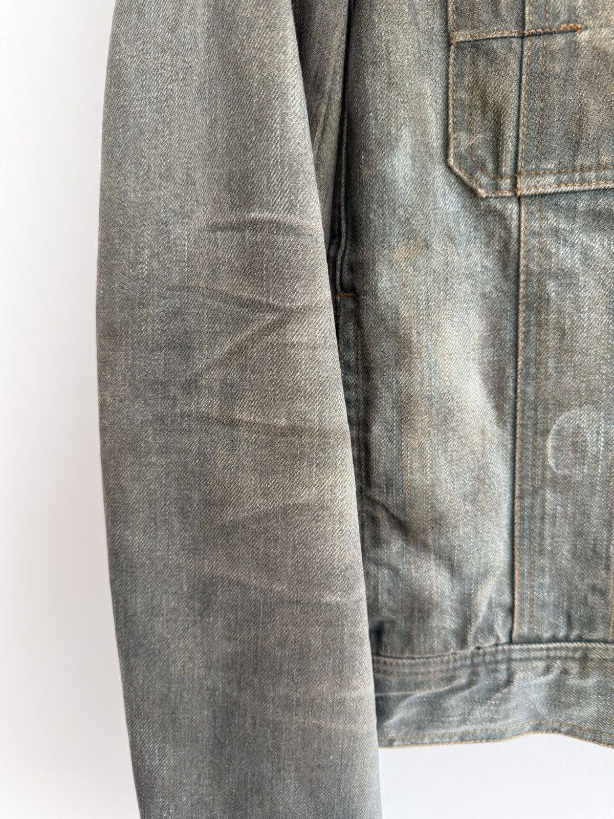 Dior × Hedi Slimane S/S 2004 “Strip” Dirty Bleu Clair Denim Jacket Size US M / EU 48-50 / 2 - 6 Thumbnail