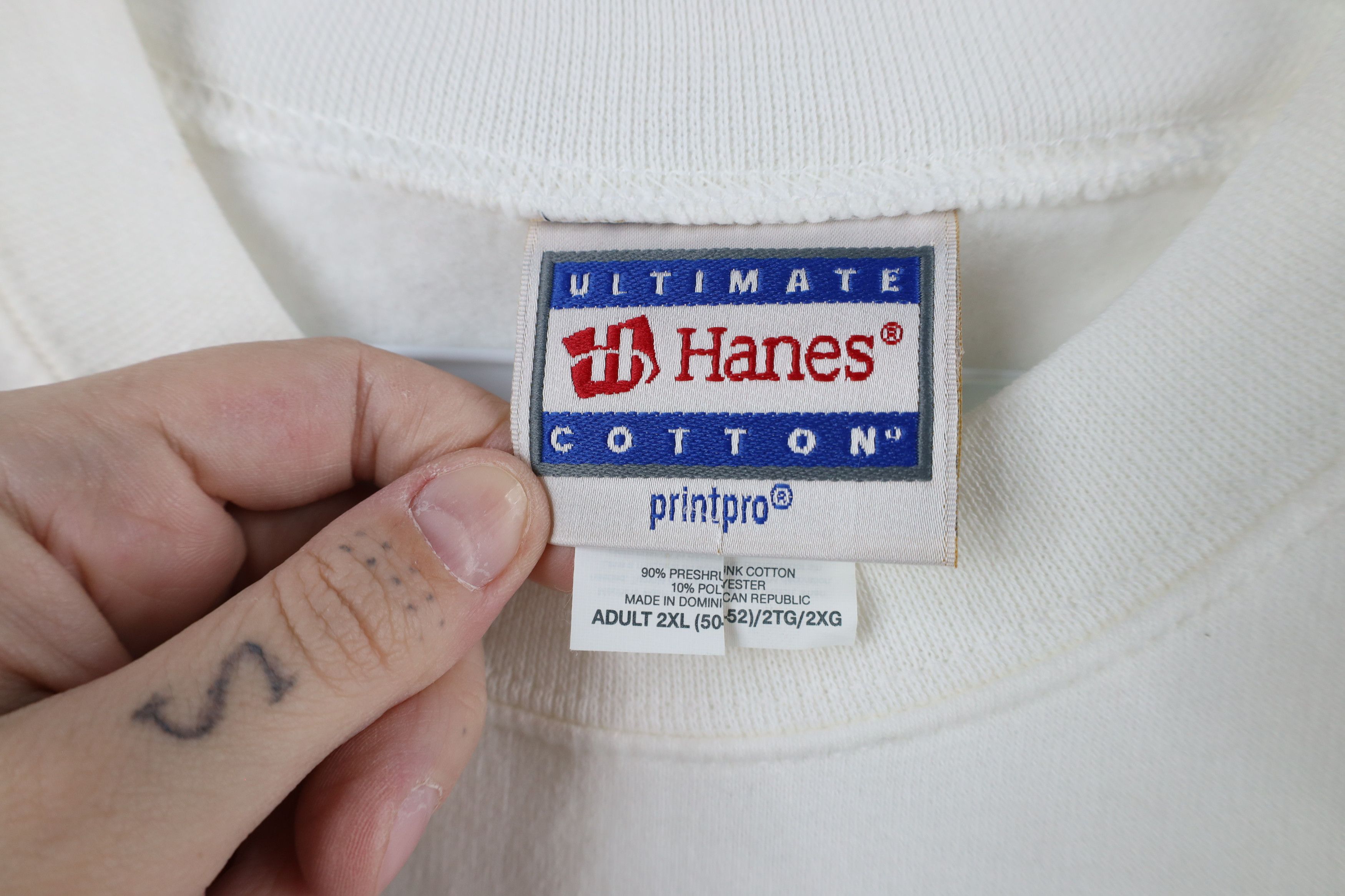 Vintage Vintage 90s Streetwear Heavyweight Crewneck Sweatshirt White Size US XXL / EU 58 / 5 - 8 Thumbnail
