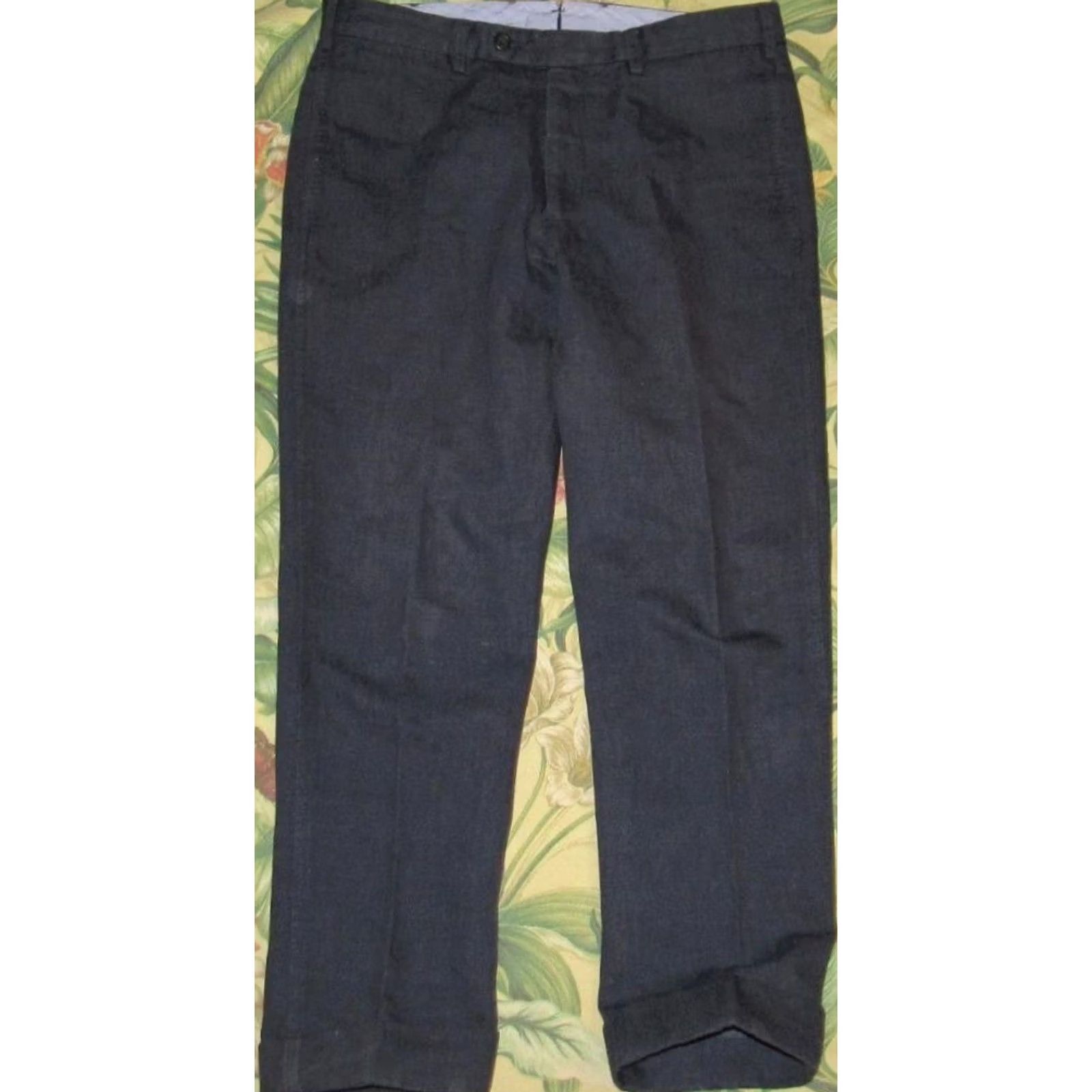 Sid Mashburn SID MASHBURN Dress Pants Dark Indigo Linen Cotton 32 x 26 Mens Size US 32 / EU 48 - 3 Thumbnail