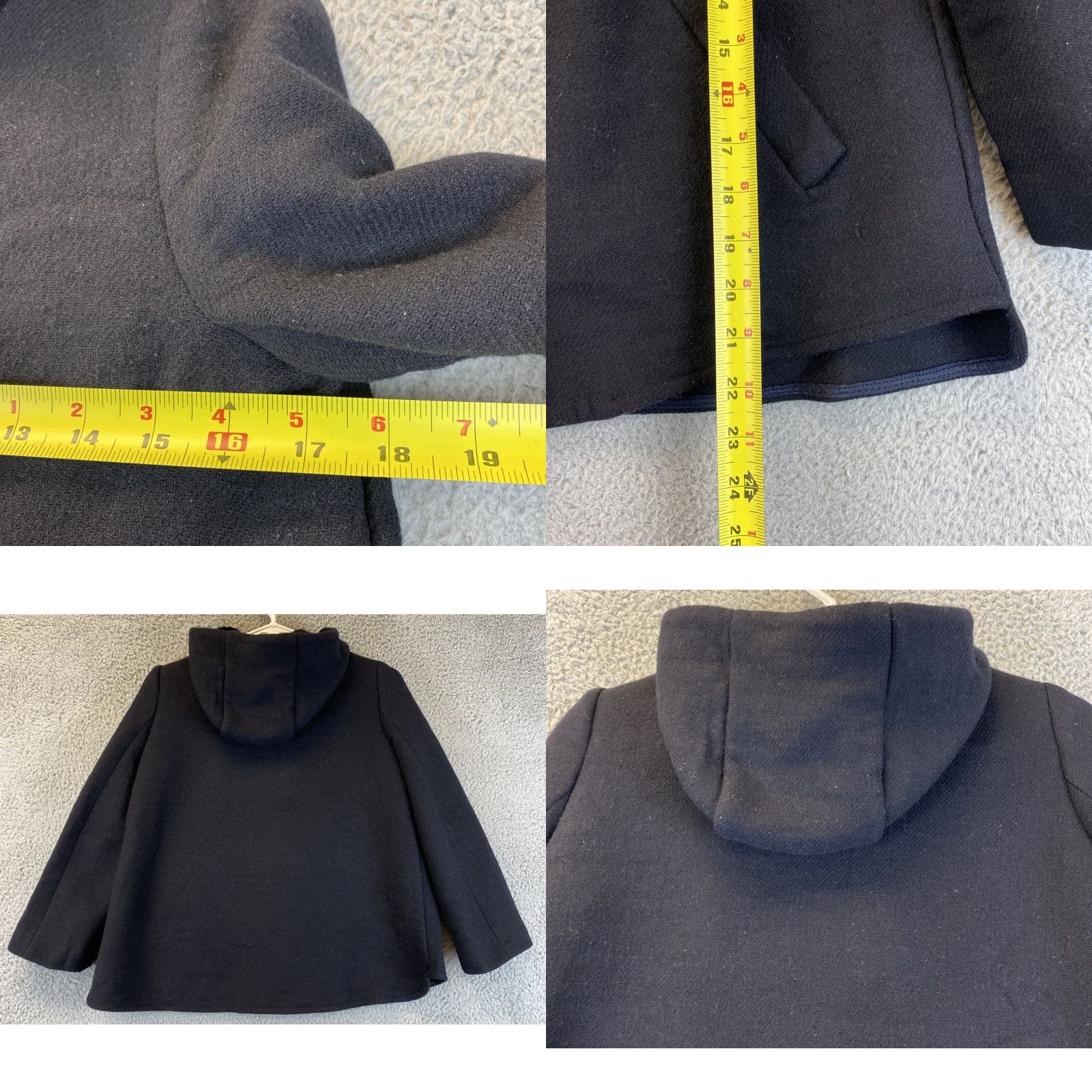 Zara VINTAGE Zara Women Jacket Short Wool Cashmere Blend Zip Outwear Black XS Women 2010s Coat Size 26" / US 2 / IT 38 - 8 Thumbnail