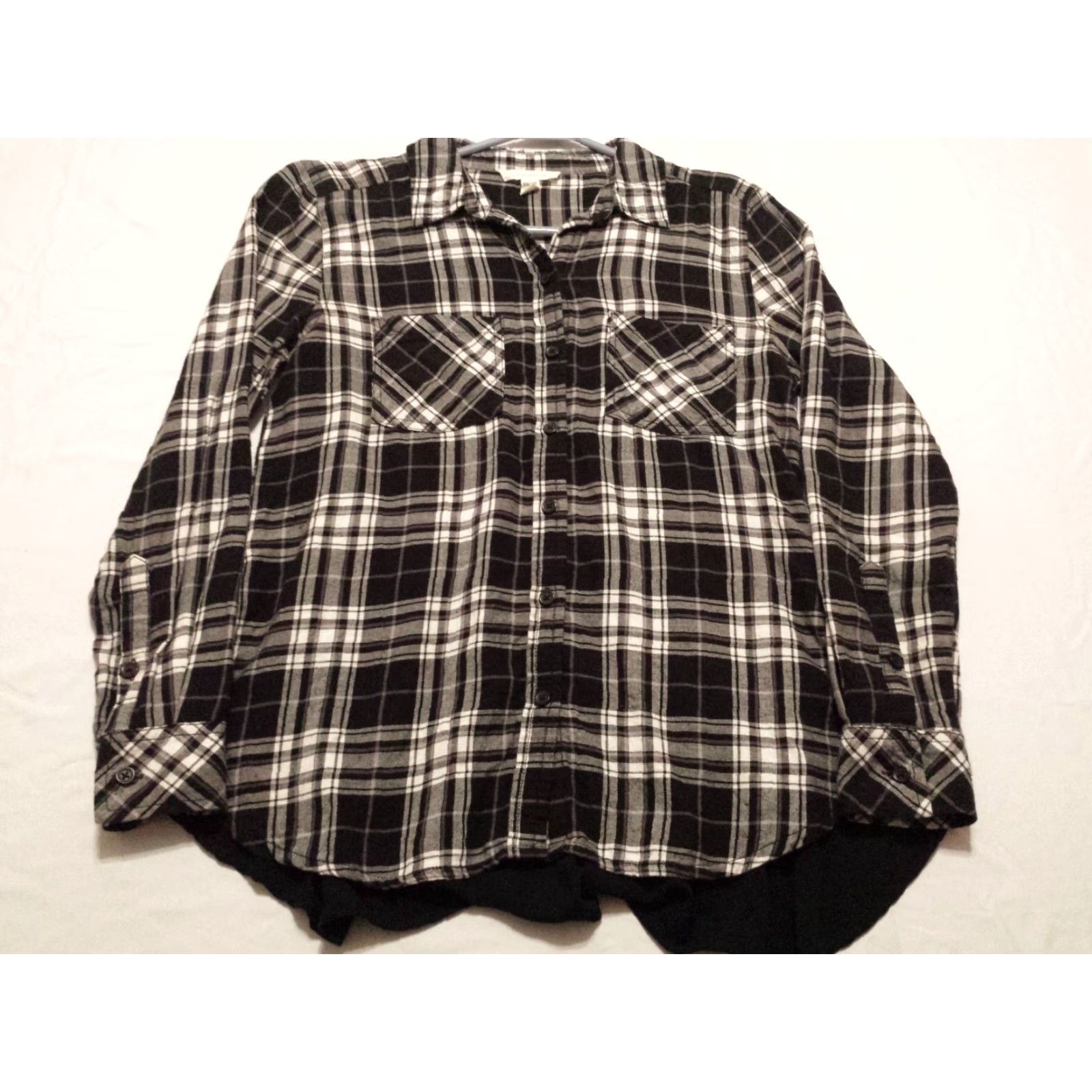 Vintage Beach Lunch Lounge Shirt XS Womens Black Plaid Check Long Sleeve Button-Down Blouse Size XS / US 0-2 / IT 36-38 - 3 Thumbnail
