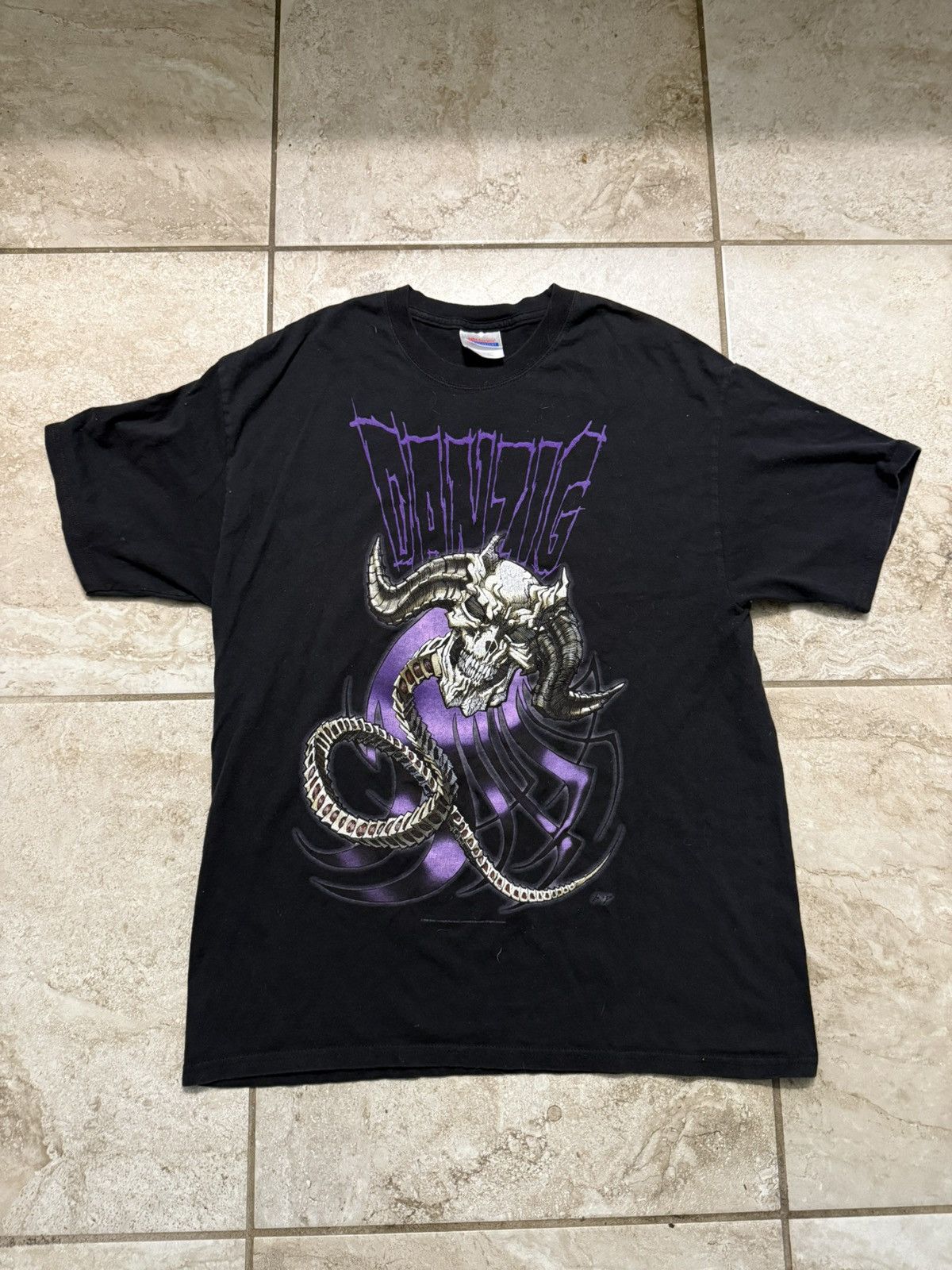 Hanes Danzig Skull Serpent Tee Size US L / EU 52-54 / 3 - 1 Thumbnail