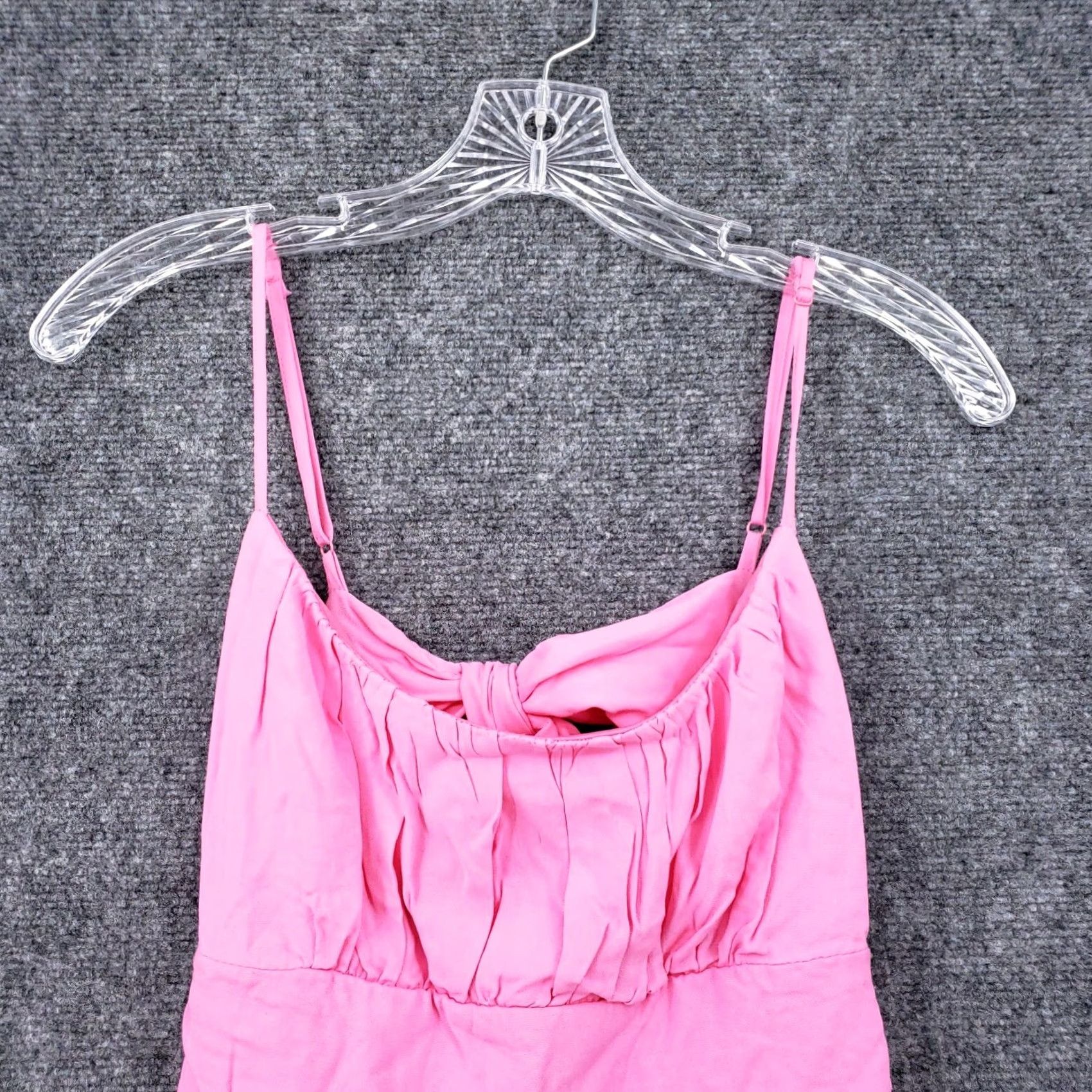 Vintage B. Darlin Dress Juniors 5/6 Pink Midi Sundress Pleated Tiered Cut Out Barbiecore Dress Women Girls Size S / US 4 / IT 40 - 3 Thumbnail