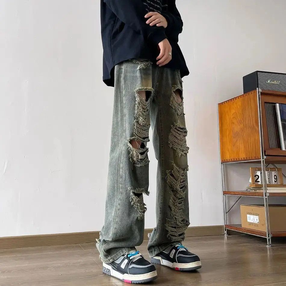 Japanese Brand Retro hip-hop straight leg wide leg jeans Size US 32 / EU 48 - 3 Thumbnail