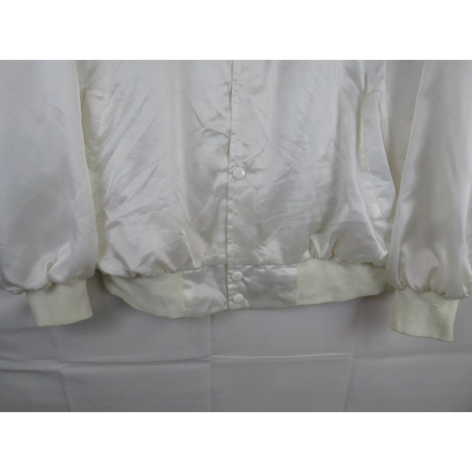 Vintage VINTAGE Sportsprint Jacket Bomber XL USA Men White Satin Lined USA Classic Car Truck Show Theme 90s Size US XL / EU 56 / 4 - 6 Thumbnail