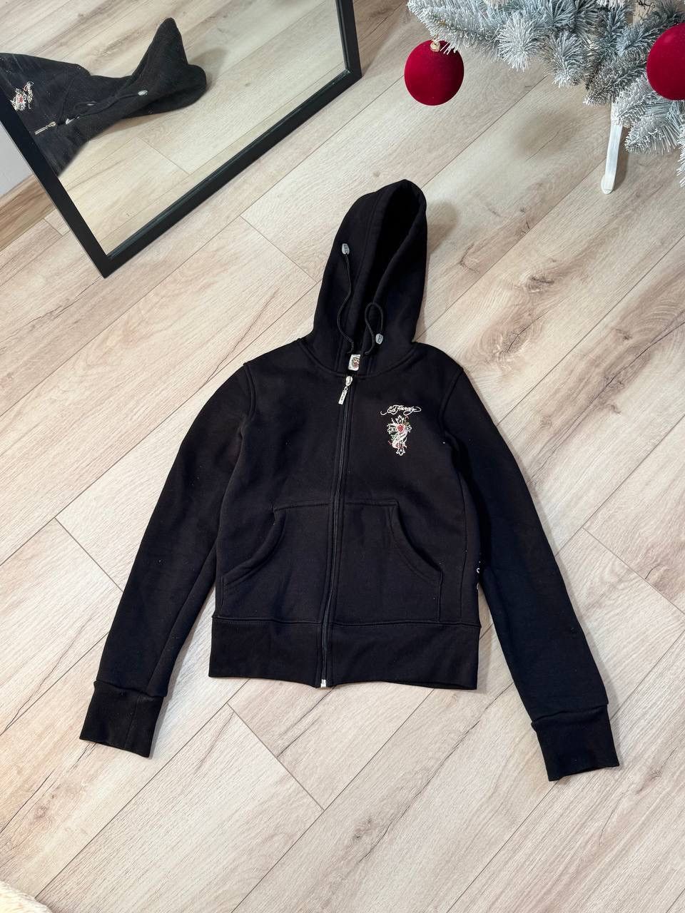 Ed Hardy Ed Hardy Zip Up Hoodie Black Cross Snake Tattoo Design Size S / US 4 / IT 40 - 3 Thumbnail
