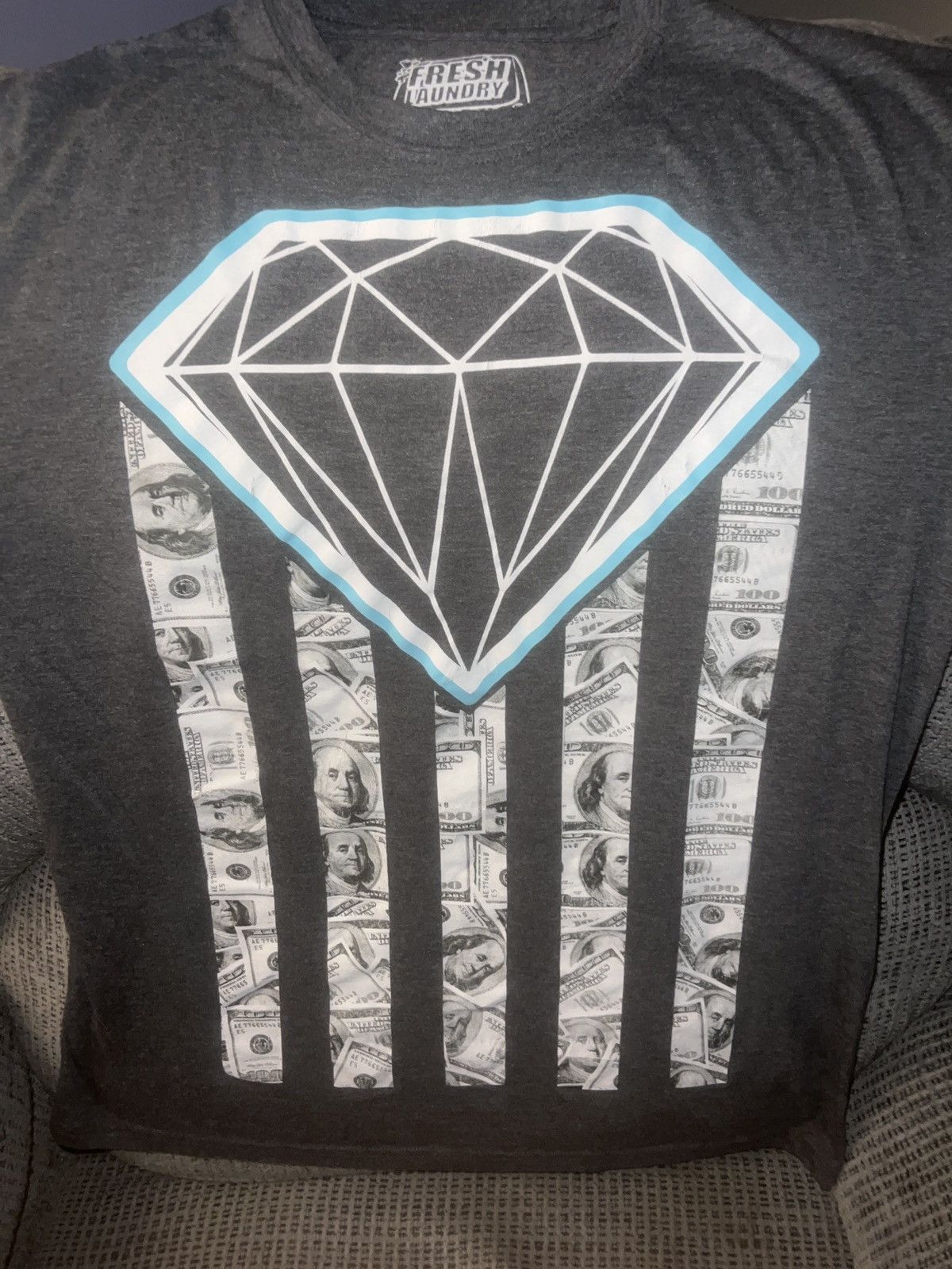 Hypebeast Fresh Laundry Diamond Logo Money All-Over Tee Size US L / EU 52-54 / 3 - 2 Thumbnail