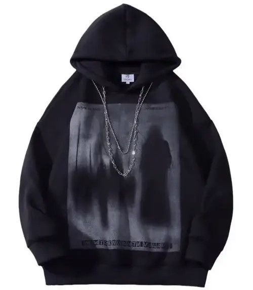 VIBE Rare fashion goth gothic shadow hoodie sweatshirt with chain Size US XL / EU 56 / 4 - 1 Thumbnail