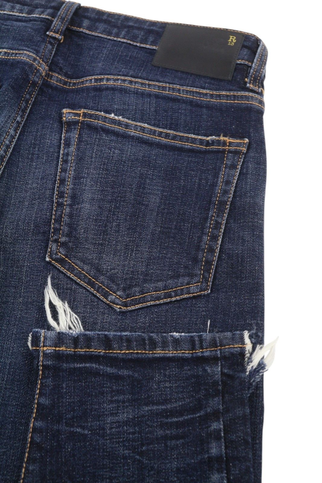 R13 BIKER BOY 27 Howell Indigo Ankle Cropped Skinny Blue 85797 Size 27" / US 4 / IT 40 - 6 Thumbnail