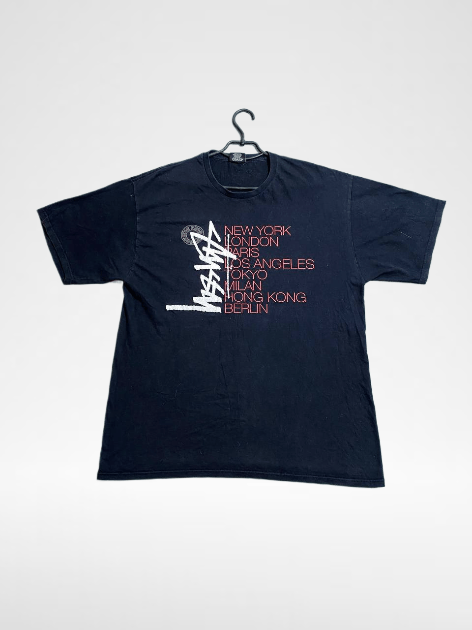 Big Print Black T-Shirt Size XL STUSSY Streetwear