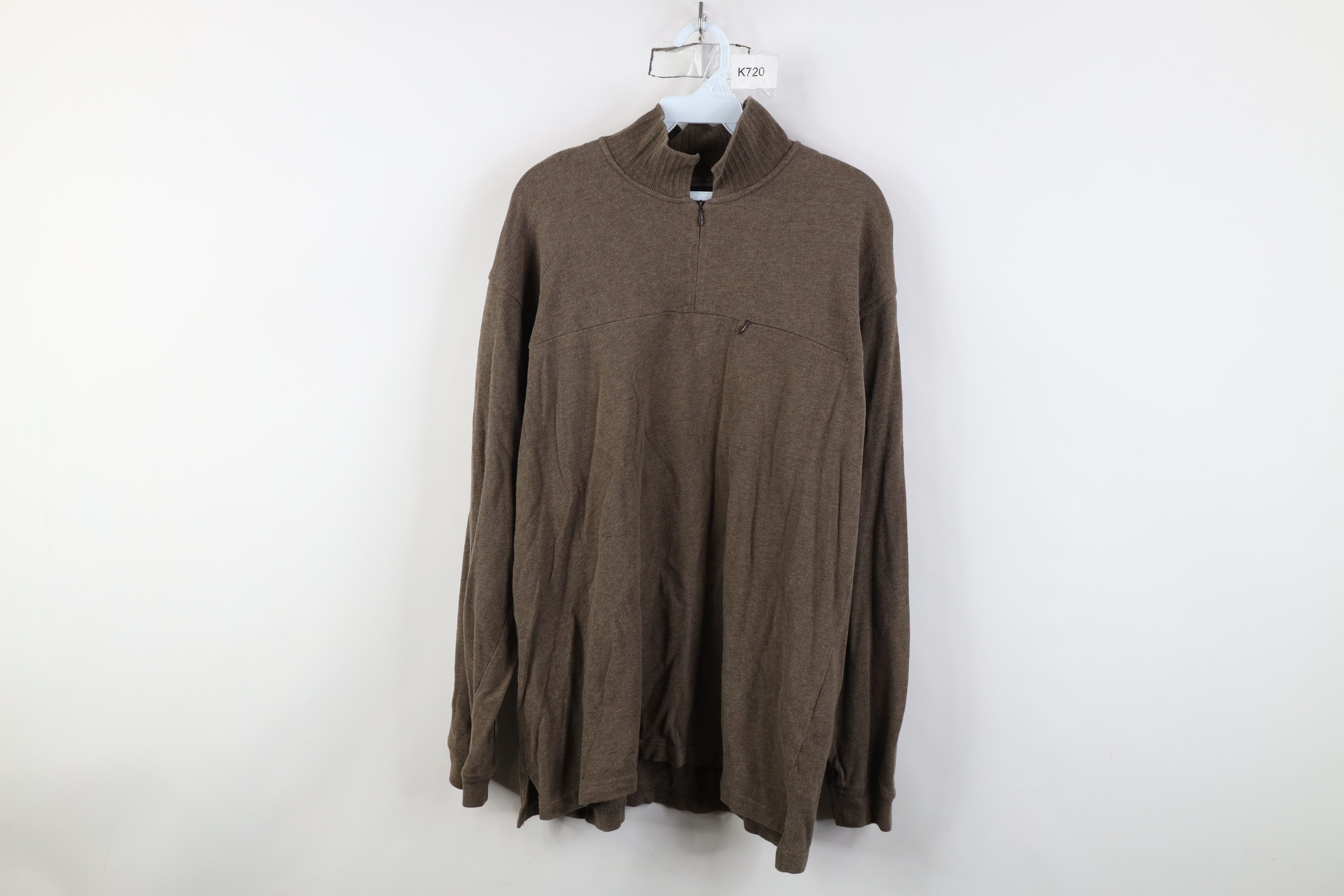 Eddie Bauer Vintage 90s Eddie Bauer Knit 1/4 Zip Collared Sweater Brown Size US M / EU 48-50 / 2 - 1 Thumbnail