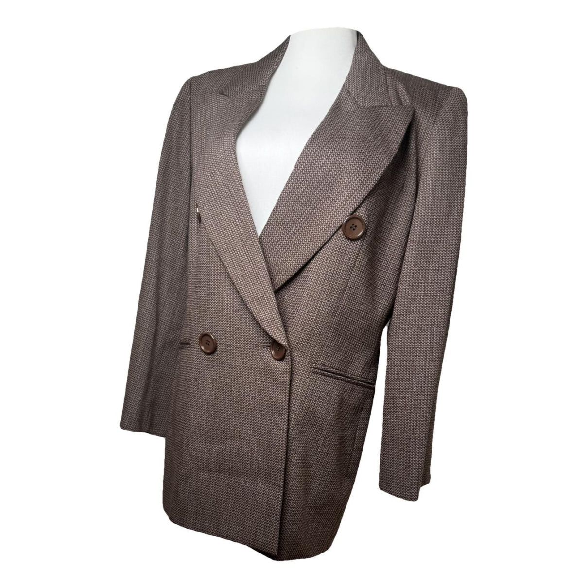 Dior Brown Wool Trench Coat Size L / US 10 / IT 46 - 1 Thumbnail