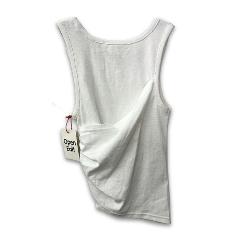 Other Open Edit Tank Top Ruched Side Comfortable White XXS NWT Size XXS / US 00 / IT 34 - 4 Thumbnail