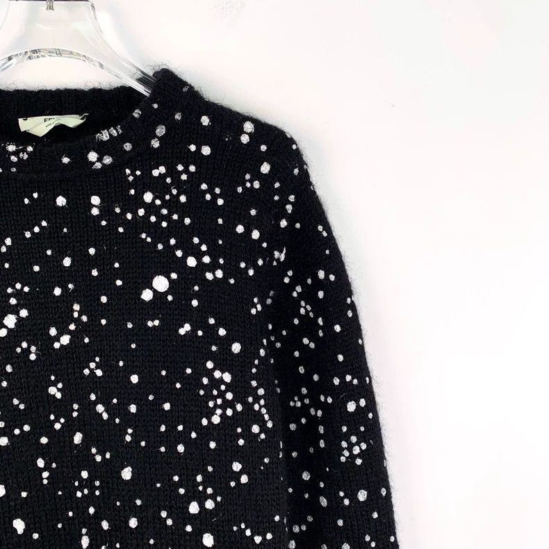 Fendi FENDI Black star mohair crewneck long-sleeve knit sweater Size XS / US 0-2 / IT 36-38 - 3 Thumbnail