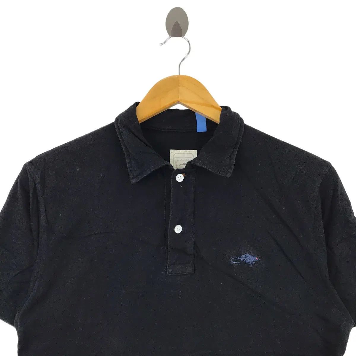 Vtg MARC JACOBS Stinky Rat Plain Black Polo Tee Shirt
