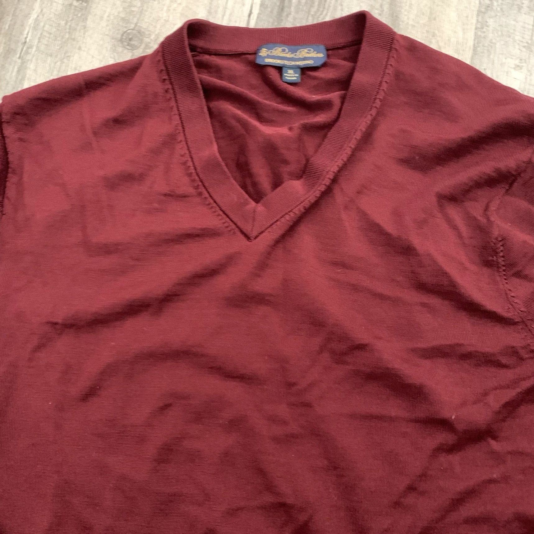 Brooks Brothers Brooks Brothers Brookstech Sweater Mens XL Wine Merino Wool V-Neck Pullover Lite Size US XL / EU 56 / 4 - 3 Thumbnail