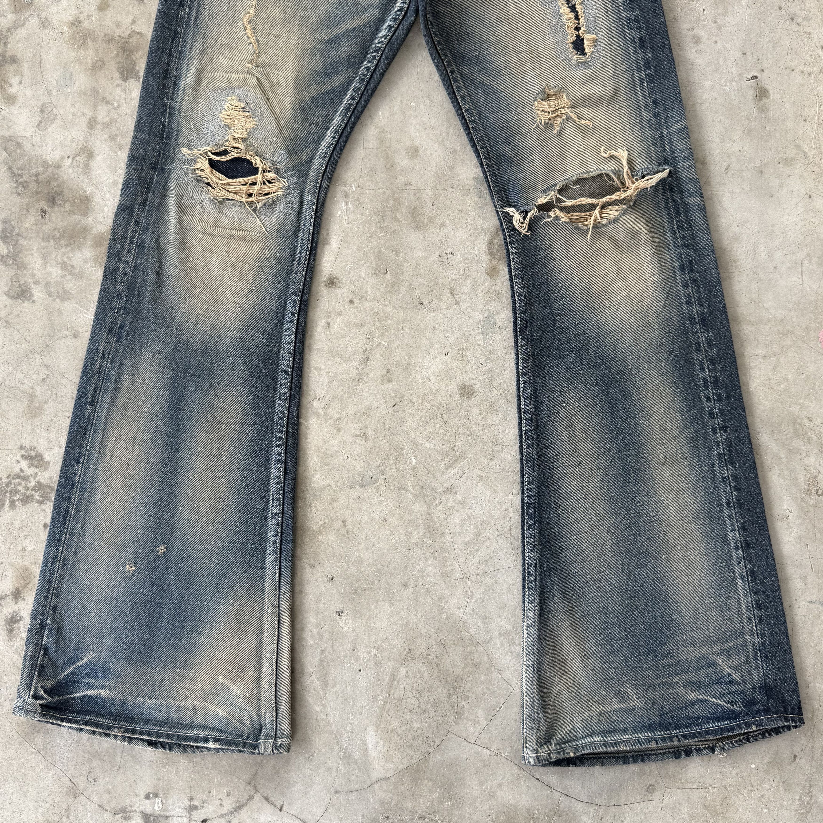 Japanese Brand W32x32.5 Varosh Selvedge Flare Boot cut Rusty Denim Jean Size US 32 / EU 48 - 3 Thumbnail