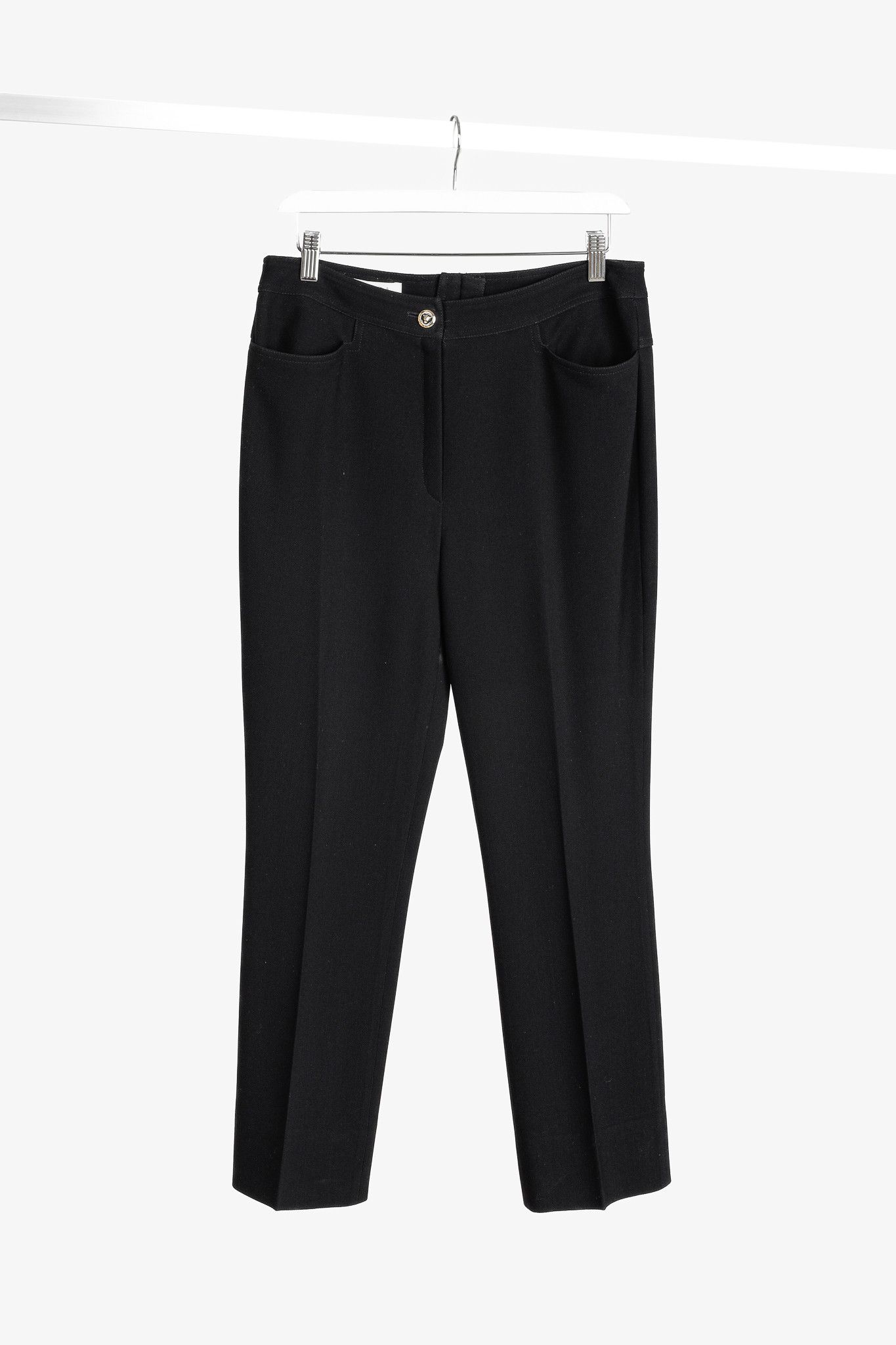 Escada Escada Black Stretch Wool Crepe Trousers Size 32" / US 10 / IT 46 - 1 Thumbnail