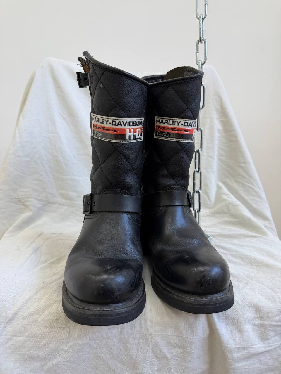 Harley Davidson Vintage Harley-Davidson High Boots Leather 90s Boots Y2K Size US 6 / EU 39 - 8 Thumbnail