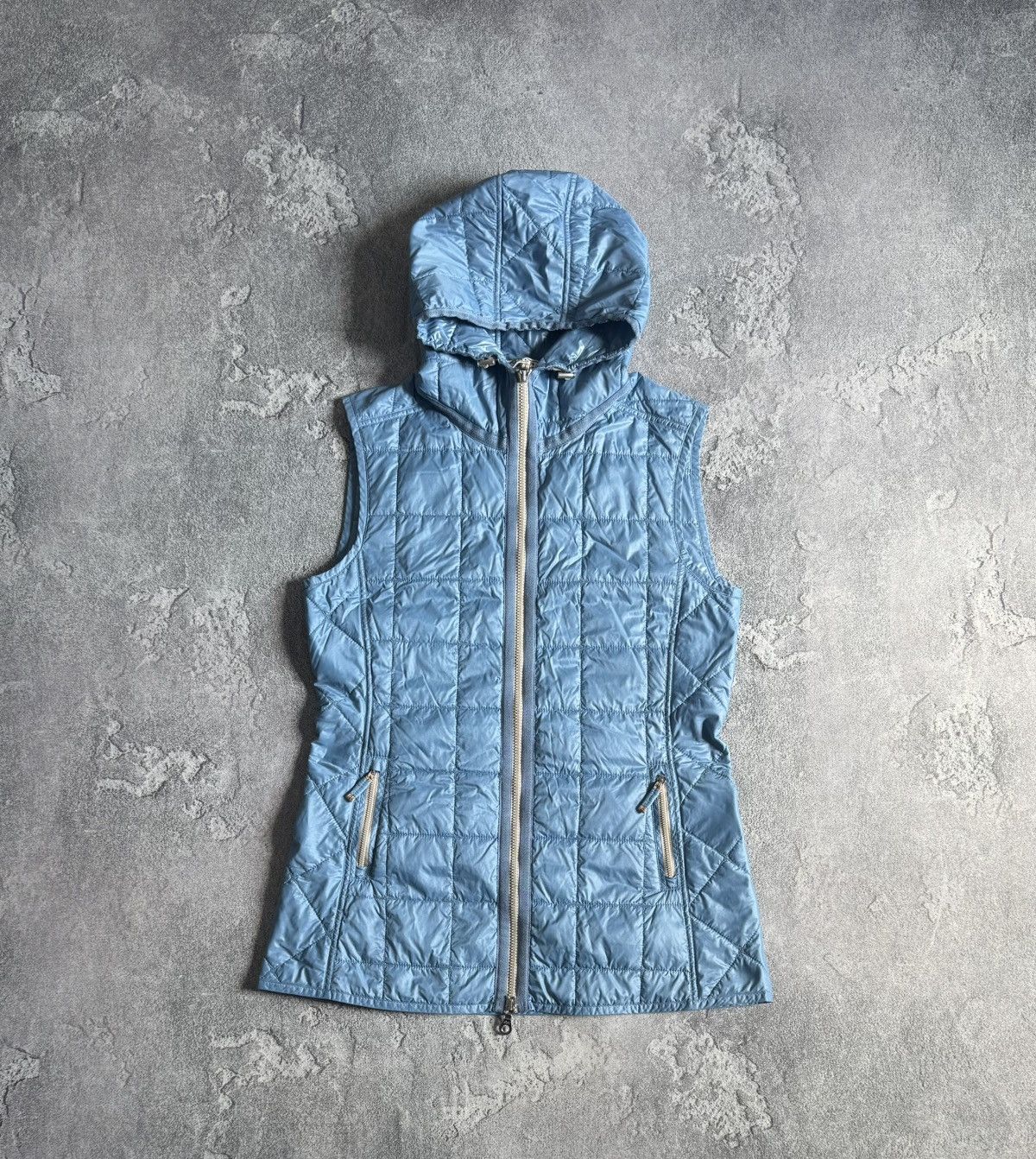 Frauenschuh Frauenschuh 3size blue quilted zip sleeveless jacket vest Size L / US 10 / IT 46 - 8 Thumbnail
