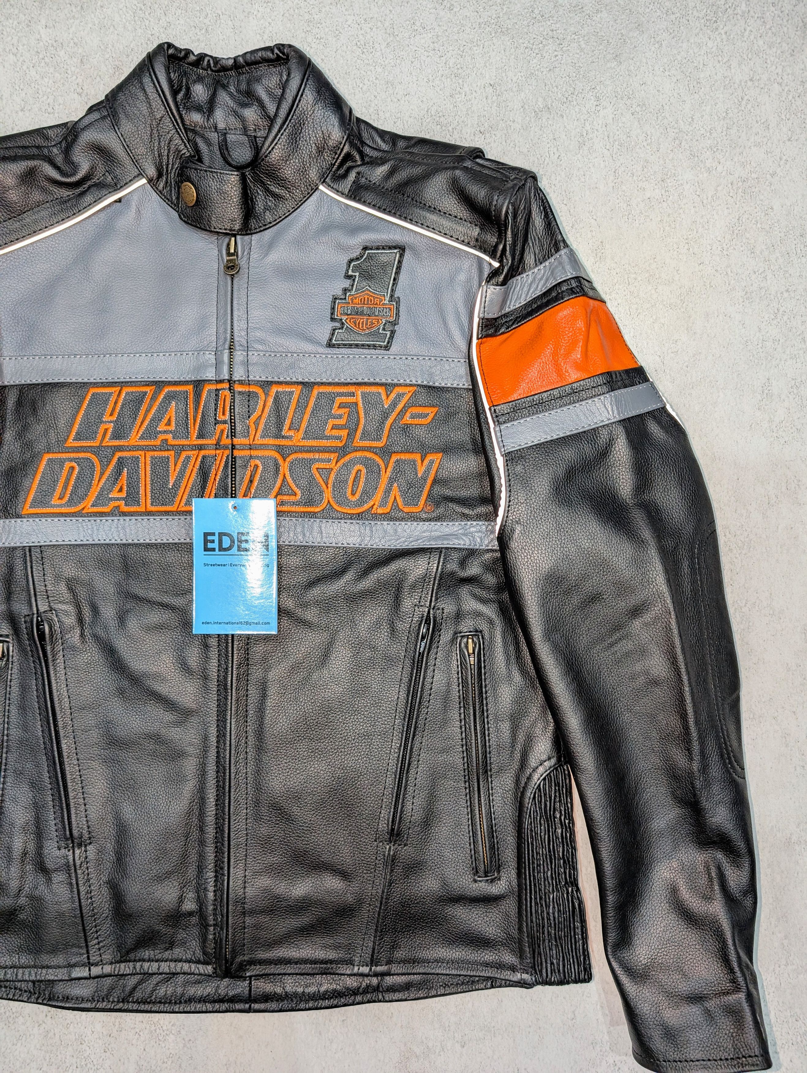 Japanese Brand 💥 Genuine Harley-Davidson Men's Riding Jacket Black Leather Size US XXL / EU 58 / 5 - 3 Thumbnail