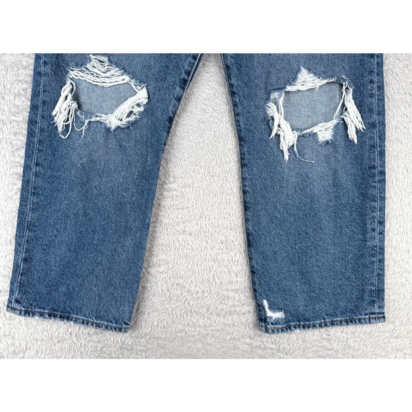 Levi's Levi's Premium Jeans Women 32 Blue Distressed Big E Ribcage Straight Ankle 32x27 Jeans Womens Blue Distressed 90s Retro Pant Levi's Size 24" / US 00 / IT 34 - 2 Thumbnail
