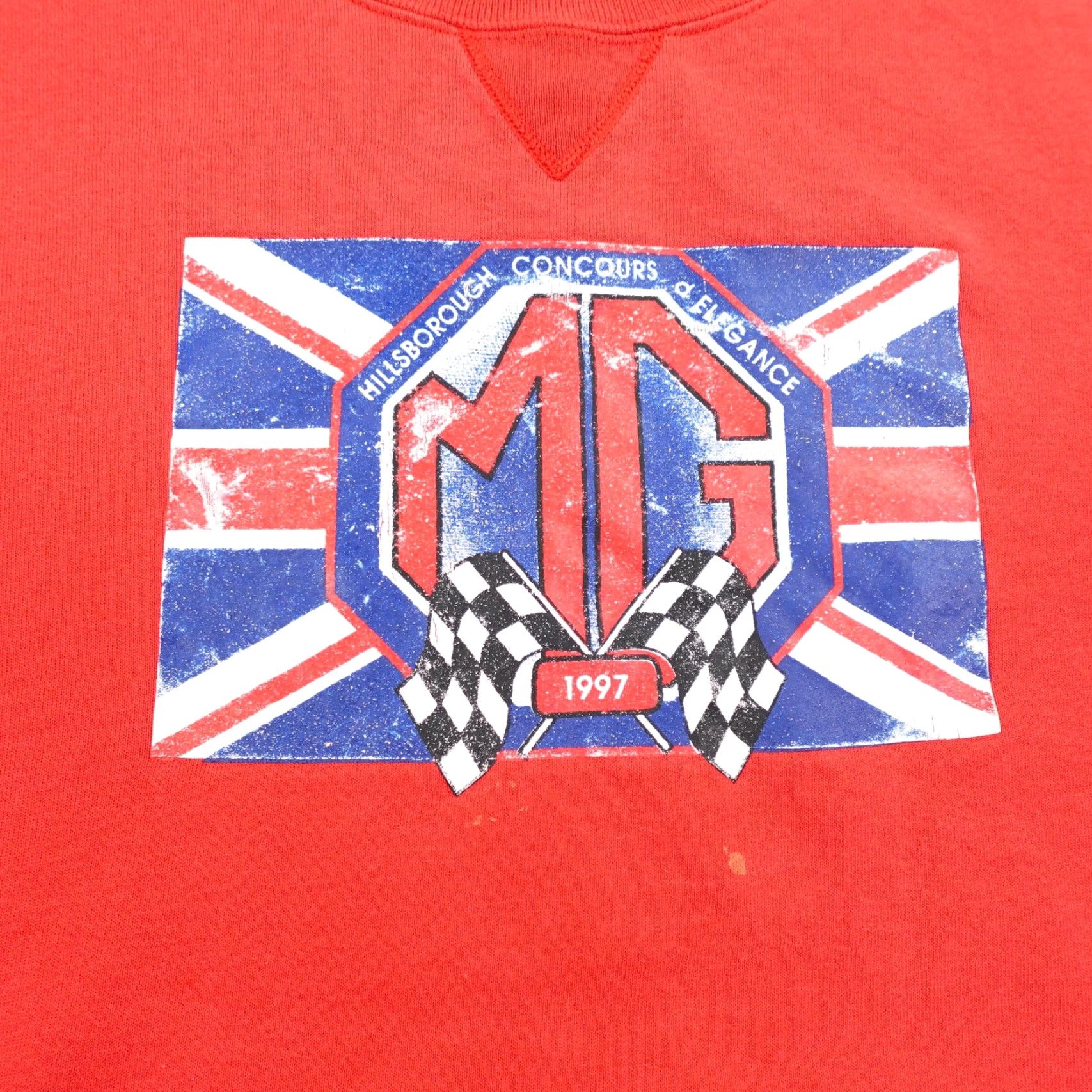 Russell Athletic VINTAGE Russell Athletic Sweatshirt M Red 90s Concours of Elegance Logo Graphic Print Mens Shirt Pullover Fabric Cotton Polyester Fleece Size US M / EU 48-50 / 2 - 2 Thumbnail
