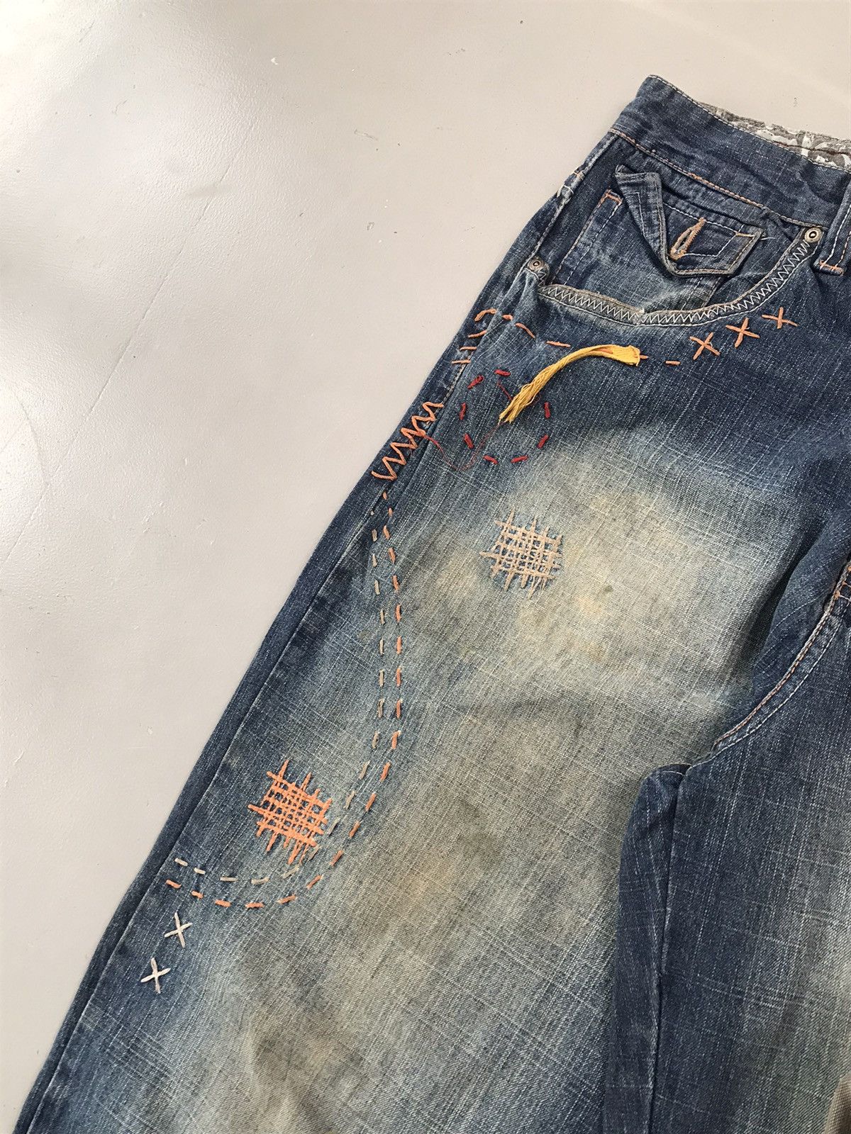 Vintage Crazy Vintage stitching embroidered denim Size US 36 / EU 52 - 6 Thumbnail