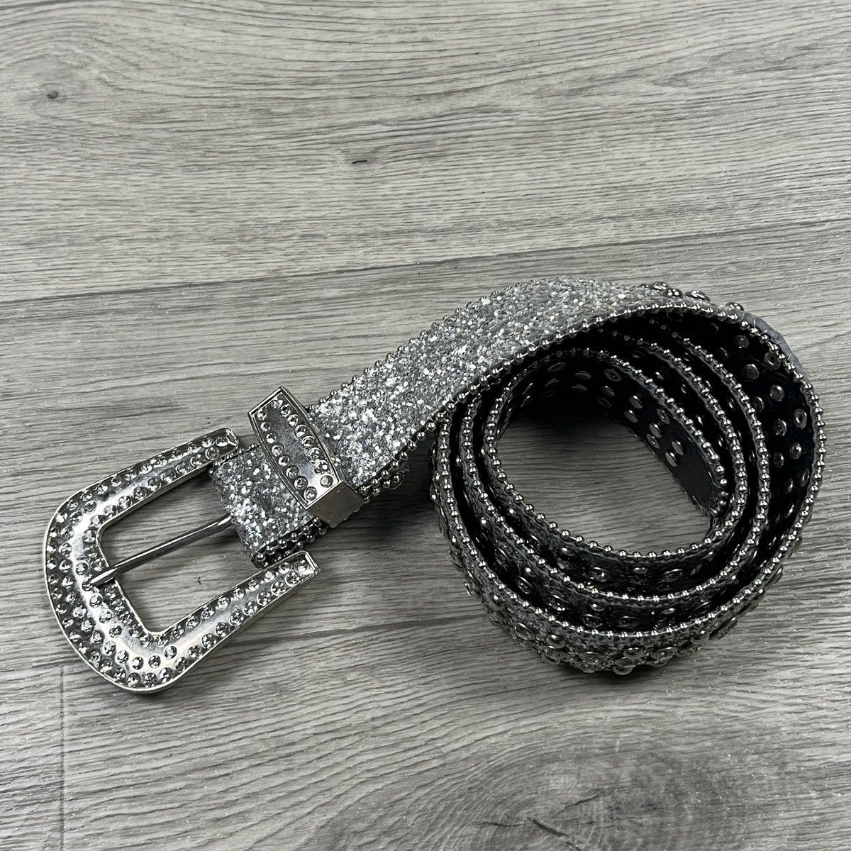 Other Y2K Bling Rhinestone Belt Silver Glitter Western Drip Size ONE SIZE - 2 Thumbnail