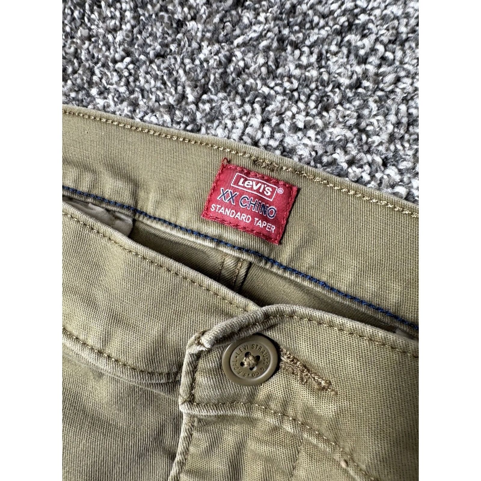 Levi's Levi's XX Chino Pants Mens 36x32 Brown Regular Taper Fit Stretch Red Tab Chino Jeans Casual Men 36 Brown 32in Inseam Vintage: No Size US 36 / EU 52 - 3 Thumbnail
