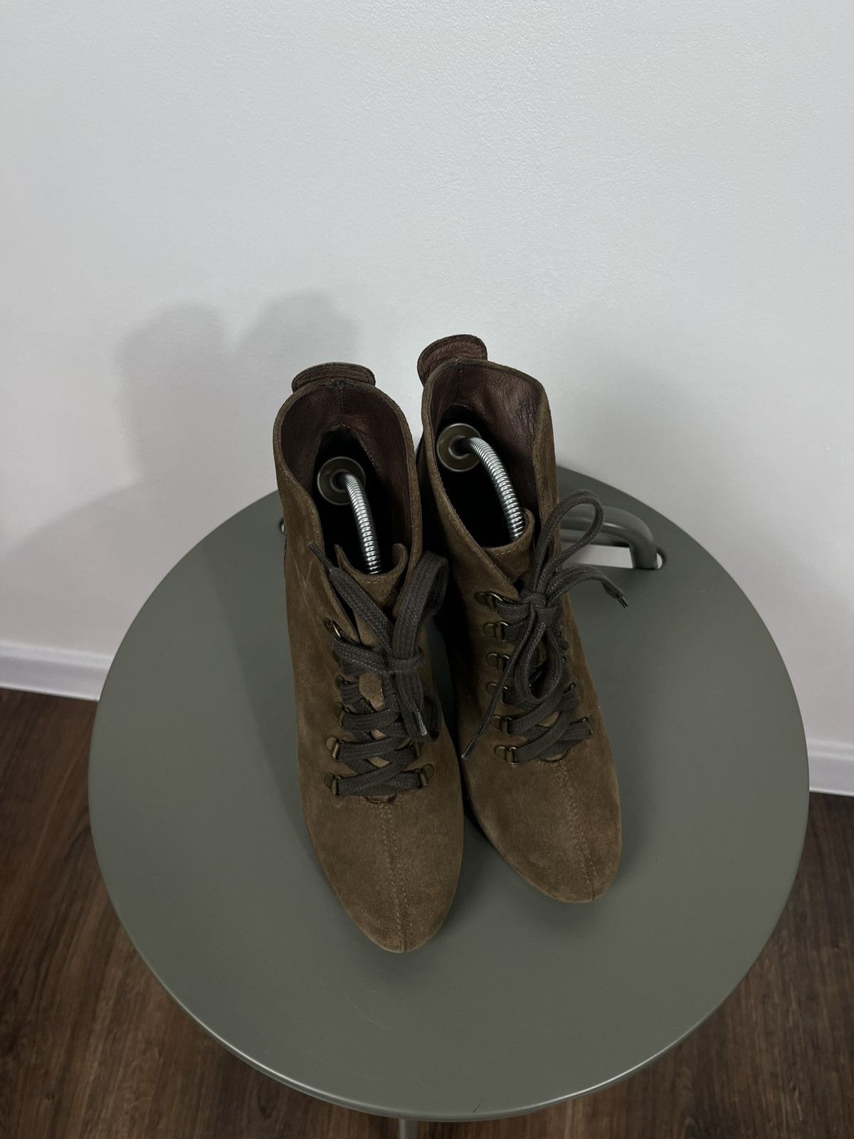 Other Brown Suede Lace-Up Chunky Heel Ankle Boots Lug Sole Size US 7 / IT 37 - 7 Thumbnail