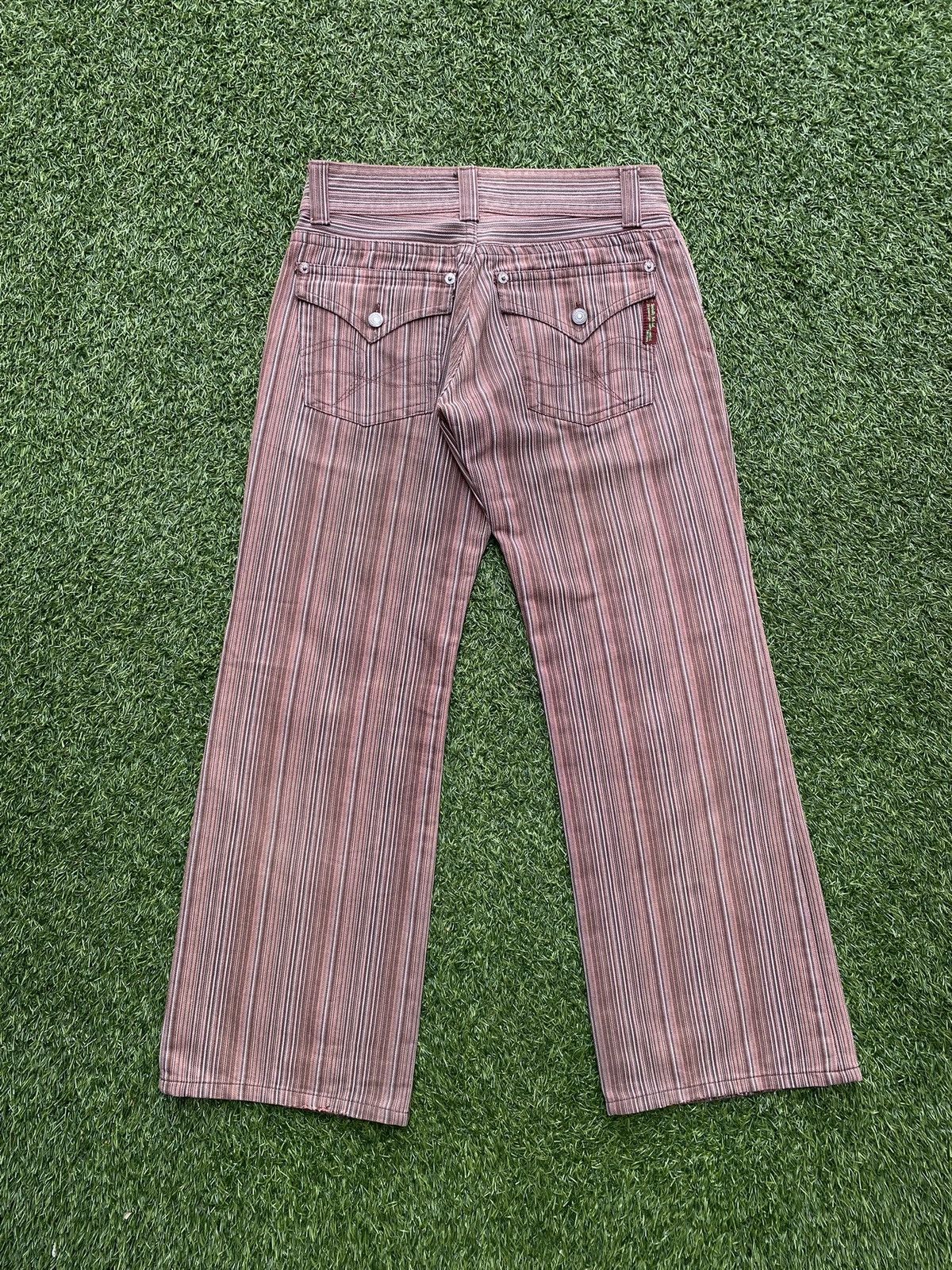 291295=Homme Vintage 291295=Homme Striped Flared Jeans Size US 35 - 3 Thumbnail