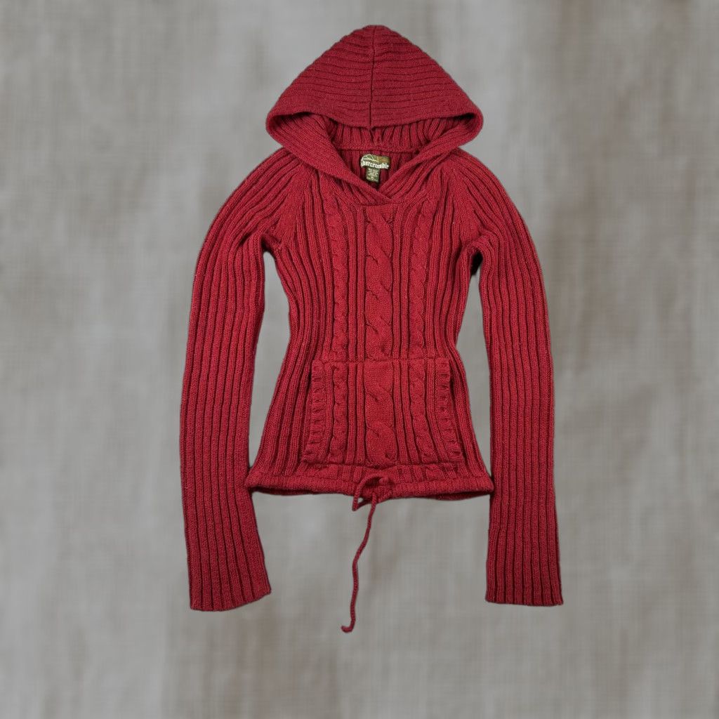 Abercrombie & Fitch VINTAGE Abercrombie & Fitch Sweater Womens XL Hooded Knit Pullover Red Size XL / US 12-14 / IT 48-50 - 1 Thumbnail