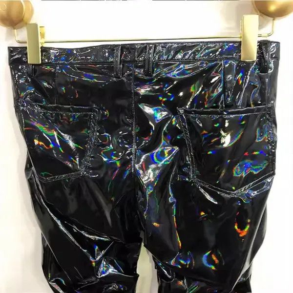 Jean Cool Black Holographic Shiny Reflective Stretchy pu Leather Size US 38 / EU 54 - 7 Thumbnail