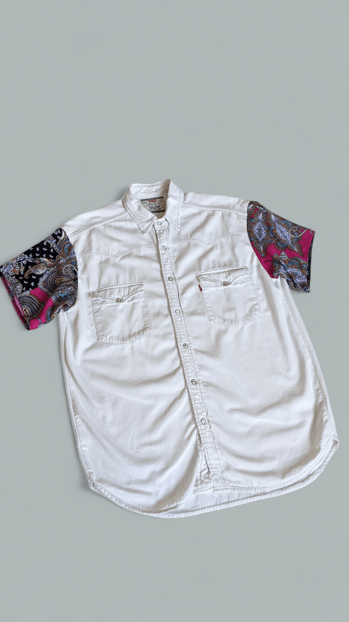 Levi's Vintage Clothing Rare Vintage 90s Levi’s Western Shirt - White Denim XL Size US XL / EU 56 / 4 - 1 Thumbnail