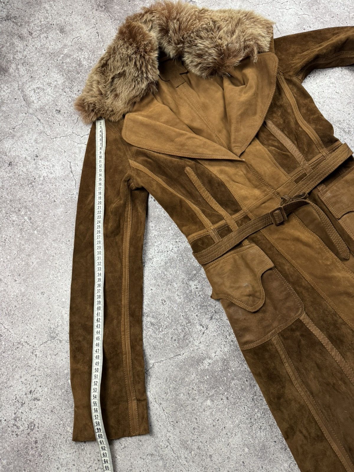 Japanese Brand VINTAGE SUEDE LEATHER FUR COAT JAPAN GLAMOUR RARE Y2K 90s Size S / US 4 / IT 40 - 11 Thumbnail